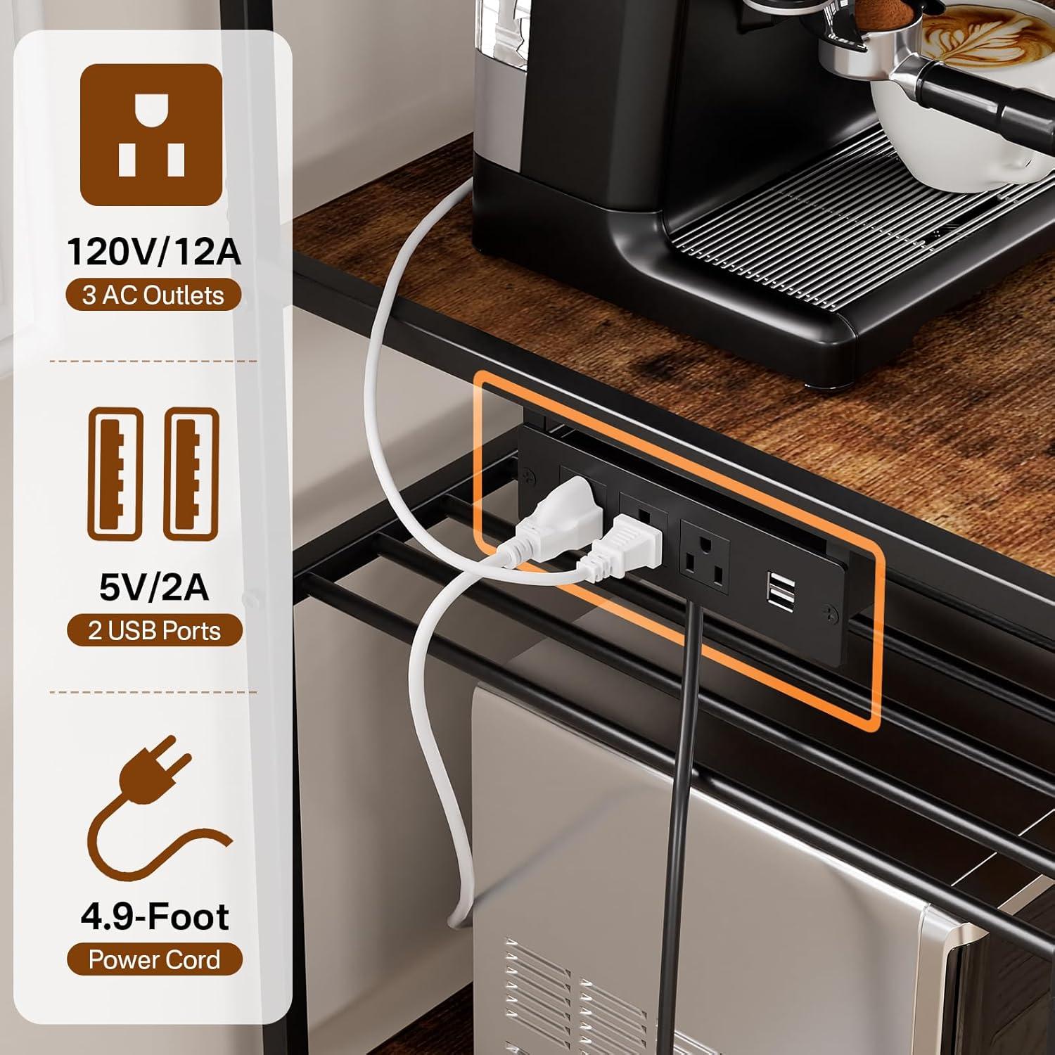 Soporte Portin para Mini Nevera y Microondas - 5 Estantes, 2 USB