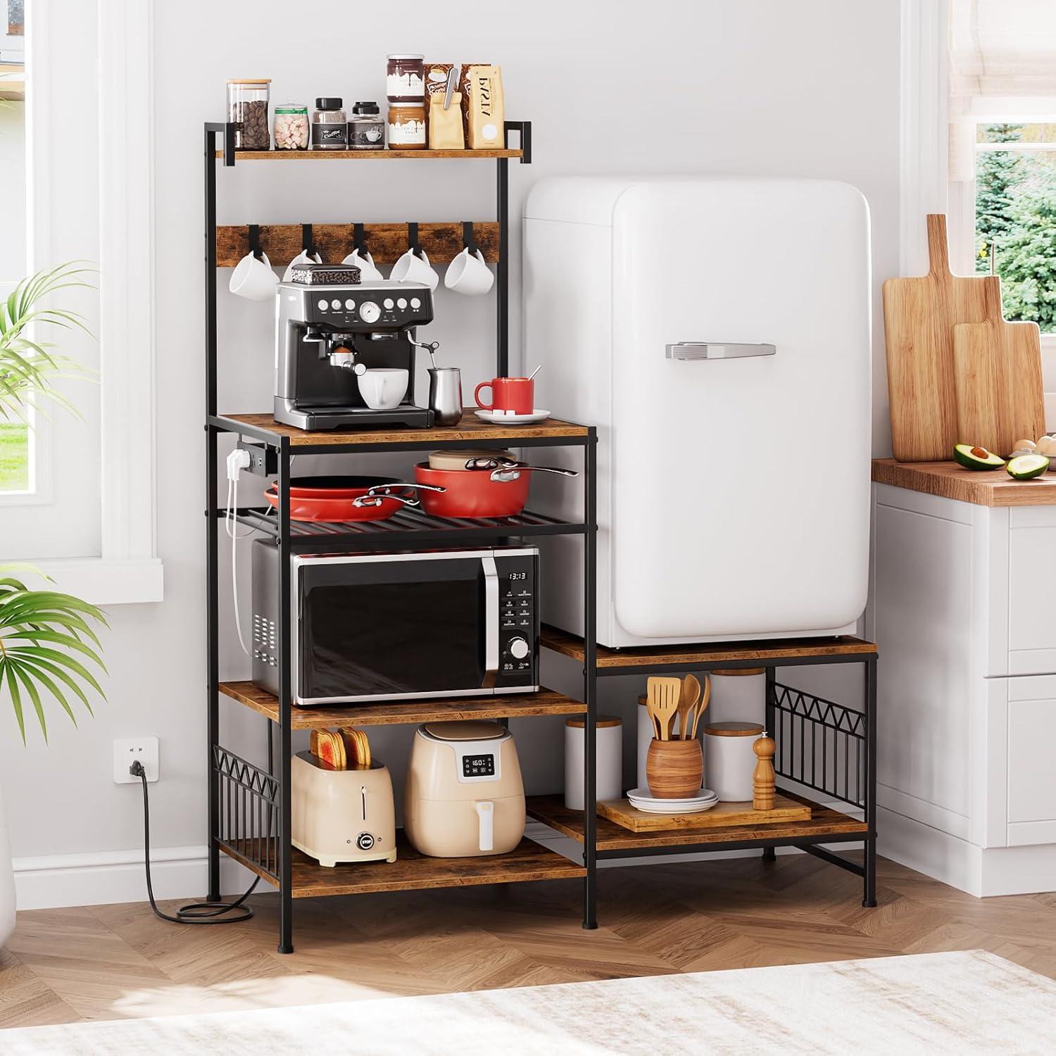 Soporte Portin para Mini Nevera y Microondas - 5 Estantes, 2 USB