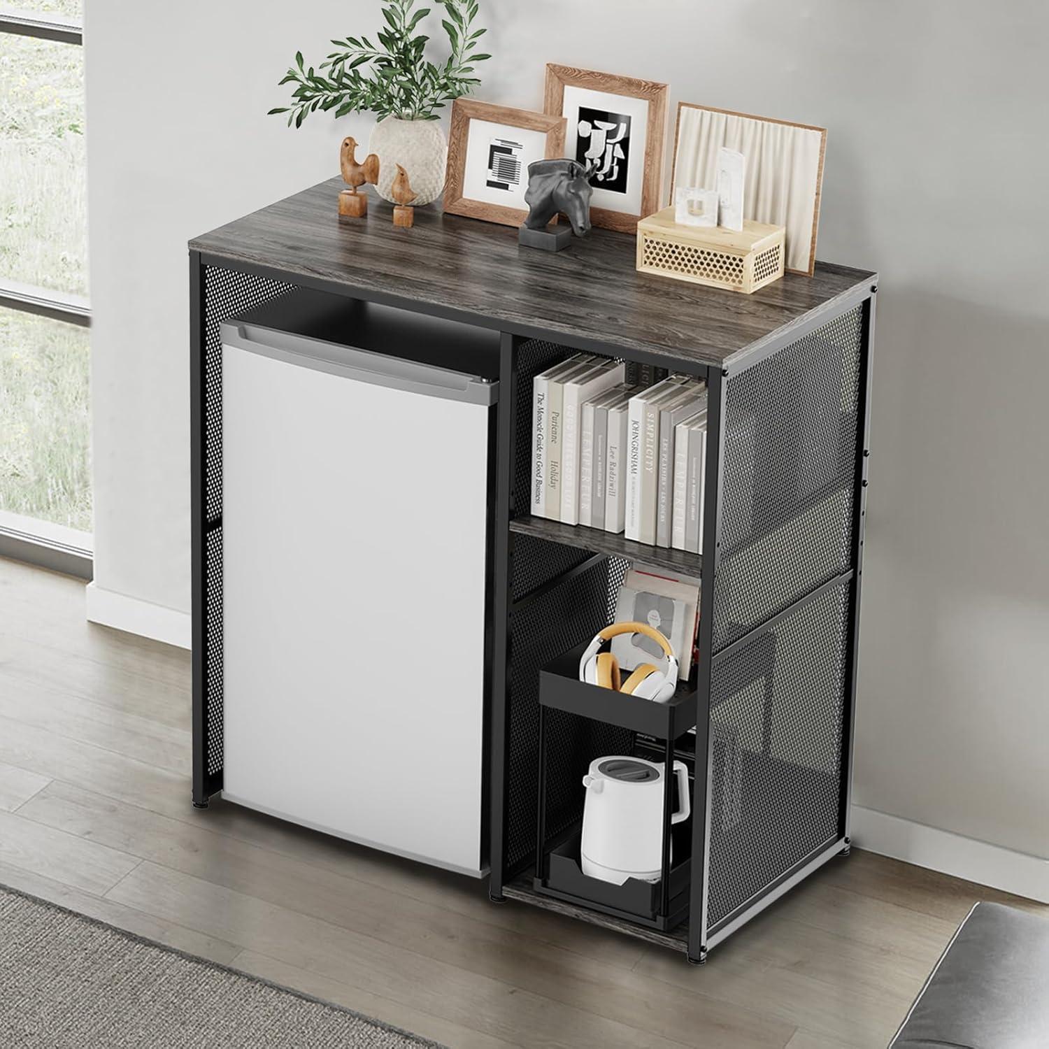 Gabinete de Café KirKical 3 Niveles con Soporte para Mini Nevera