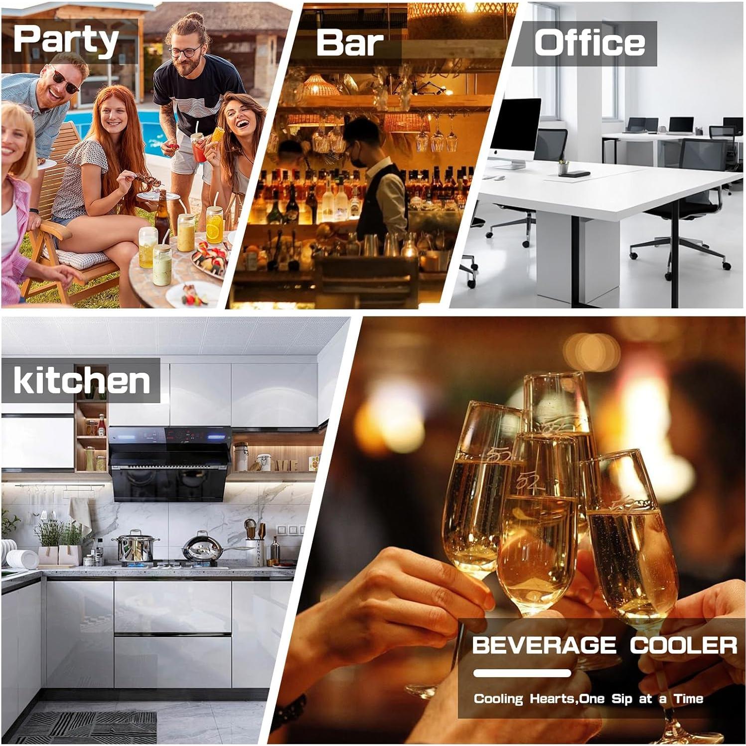 Mini Nevera Stopsad 73.7L con Puerta de Vidrio y Pantalla Digital