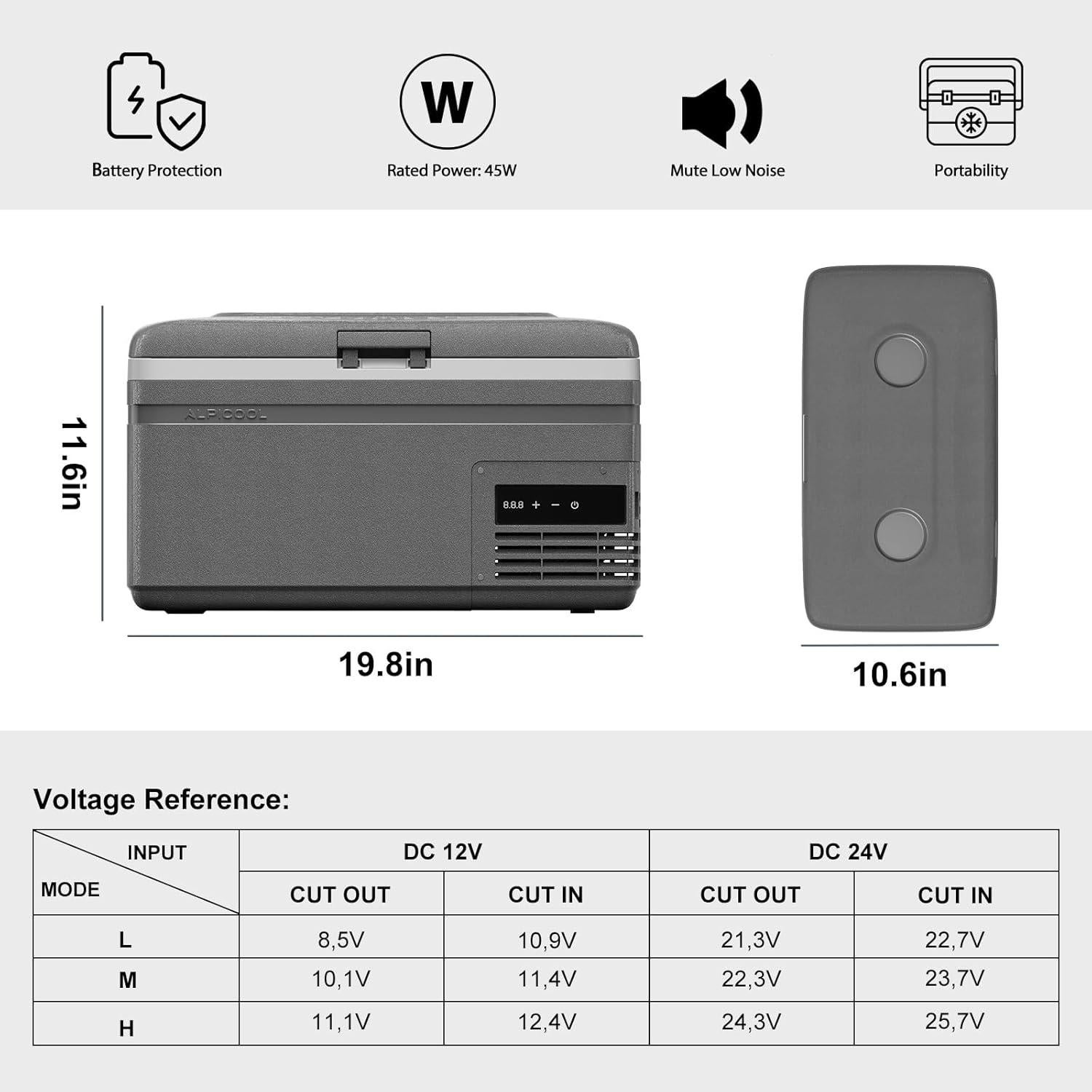 Congelador Portátil Alpicool MG15 14.9L 12V para Coche