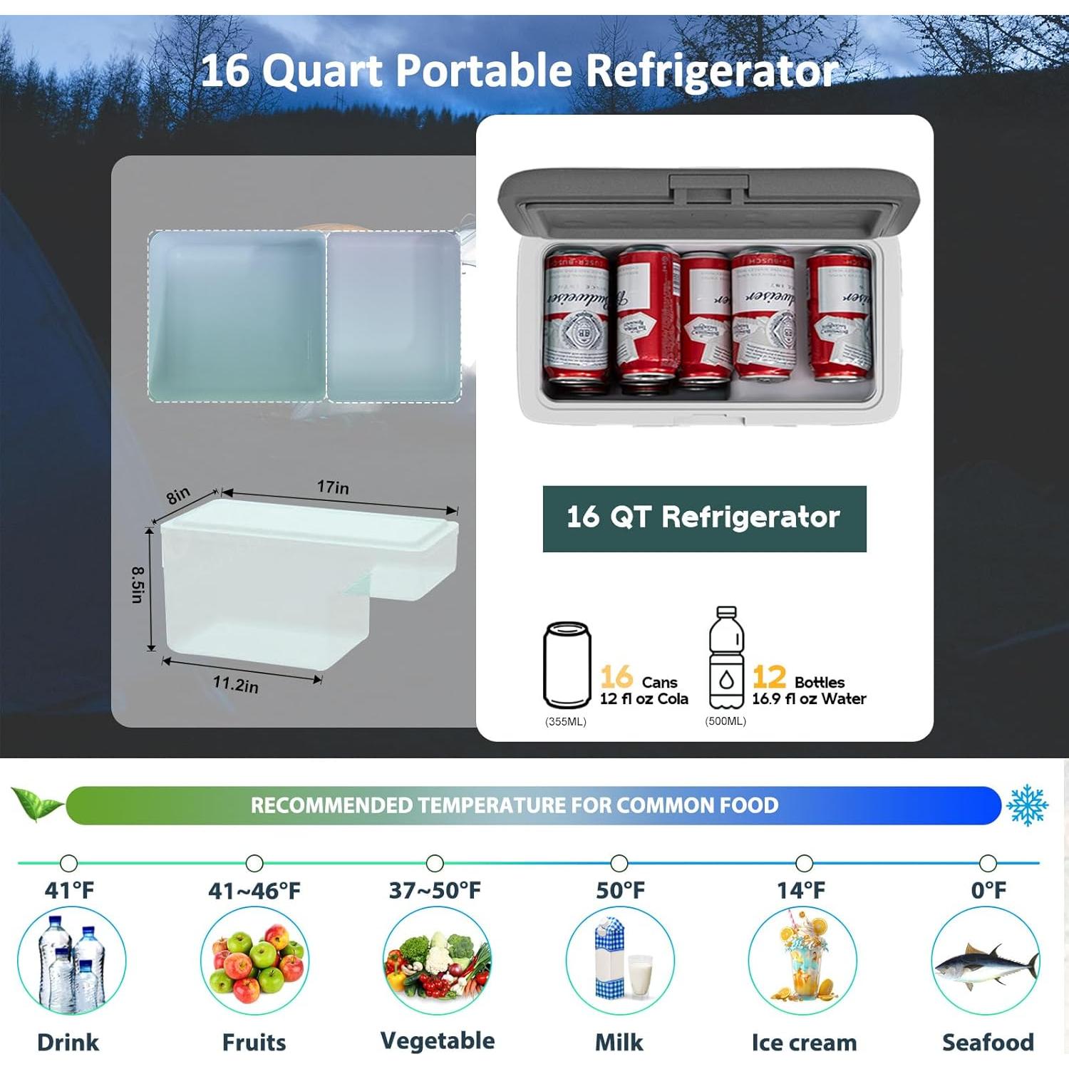 Congelador Portátil Alpicool MG15 14.9L 12V para Coche