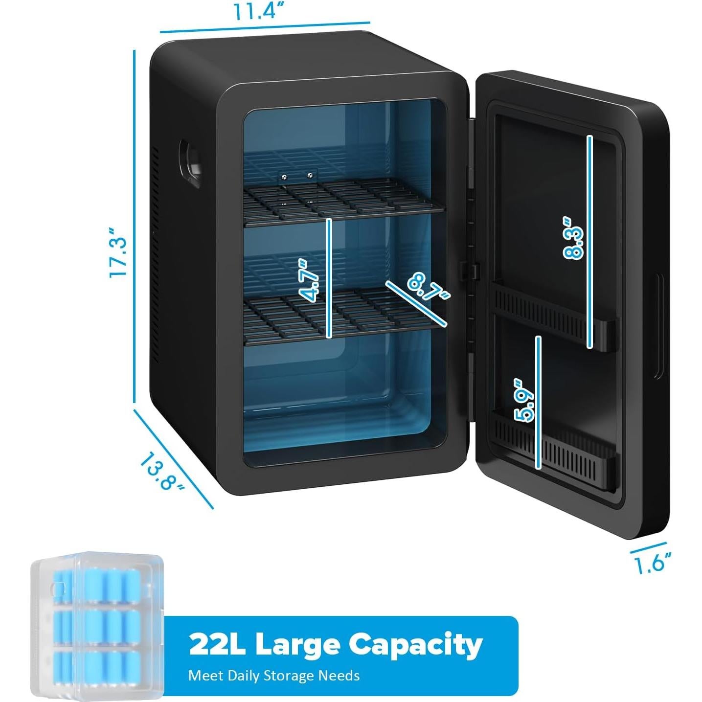 Mini Nevera Kikihuose 22L Portátil Enfriador y Calentador
