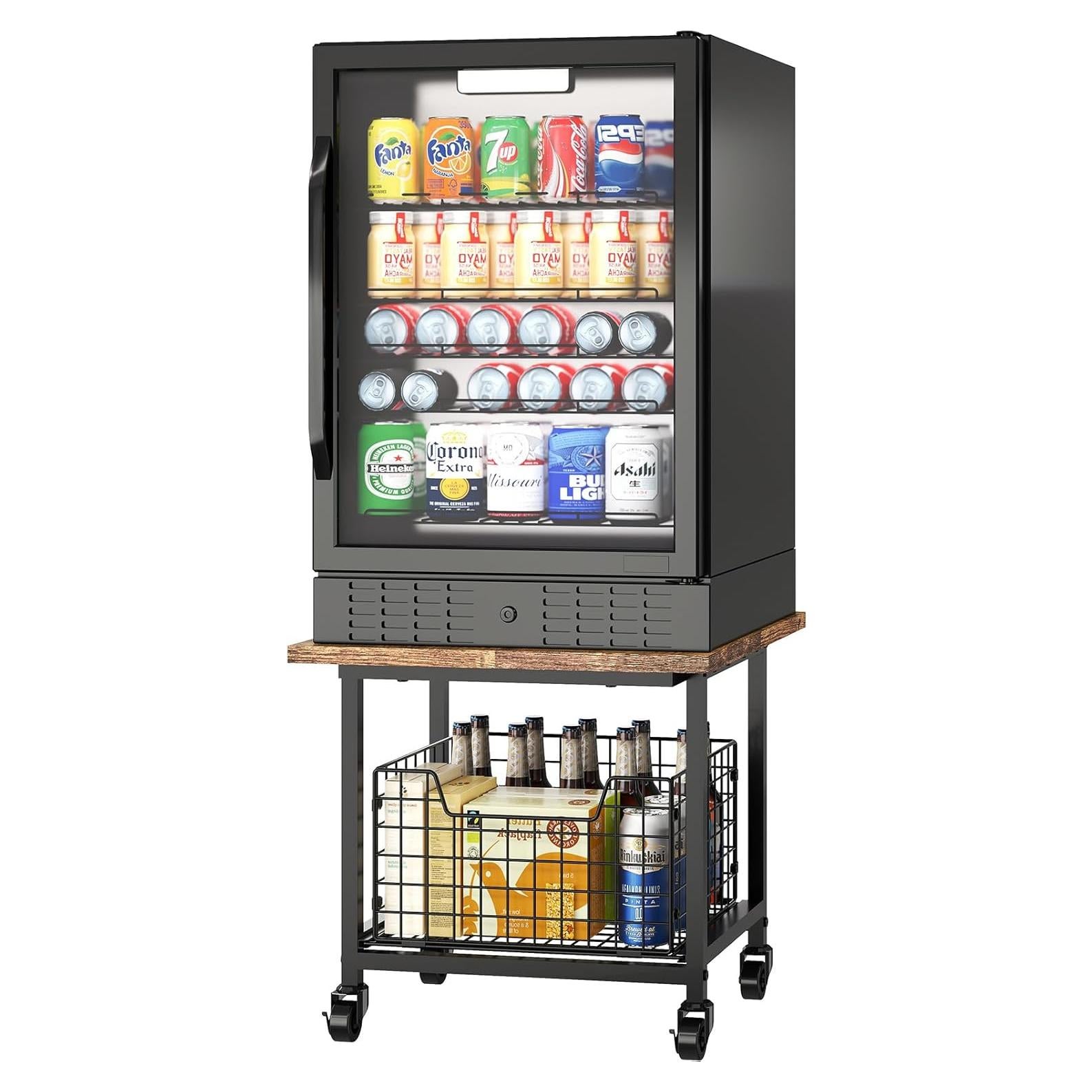 Soporte para Mini Nevera Hongtamoya con Ruedas 136 kg Marrón