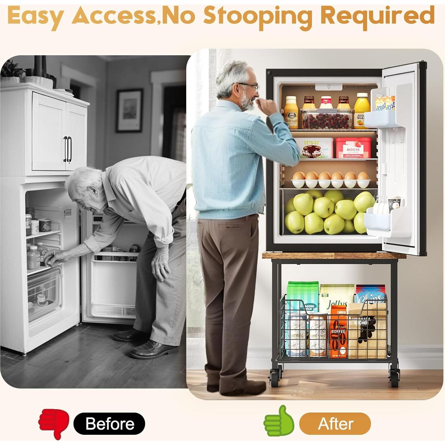 Soporte para Mini Nevera Hongtamoya con Ruedas 136 kg Marrón