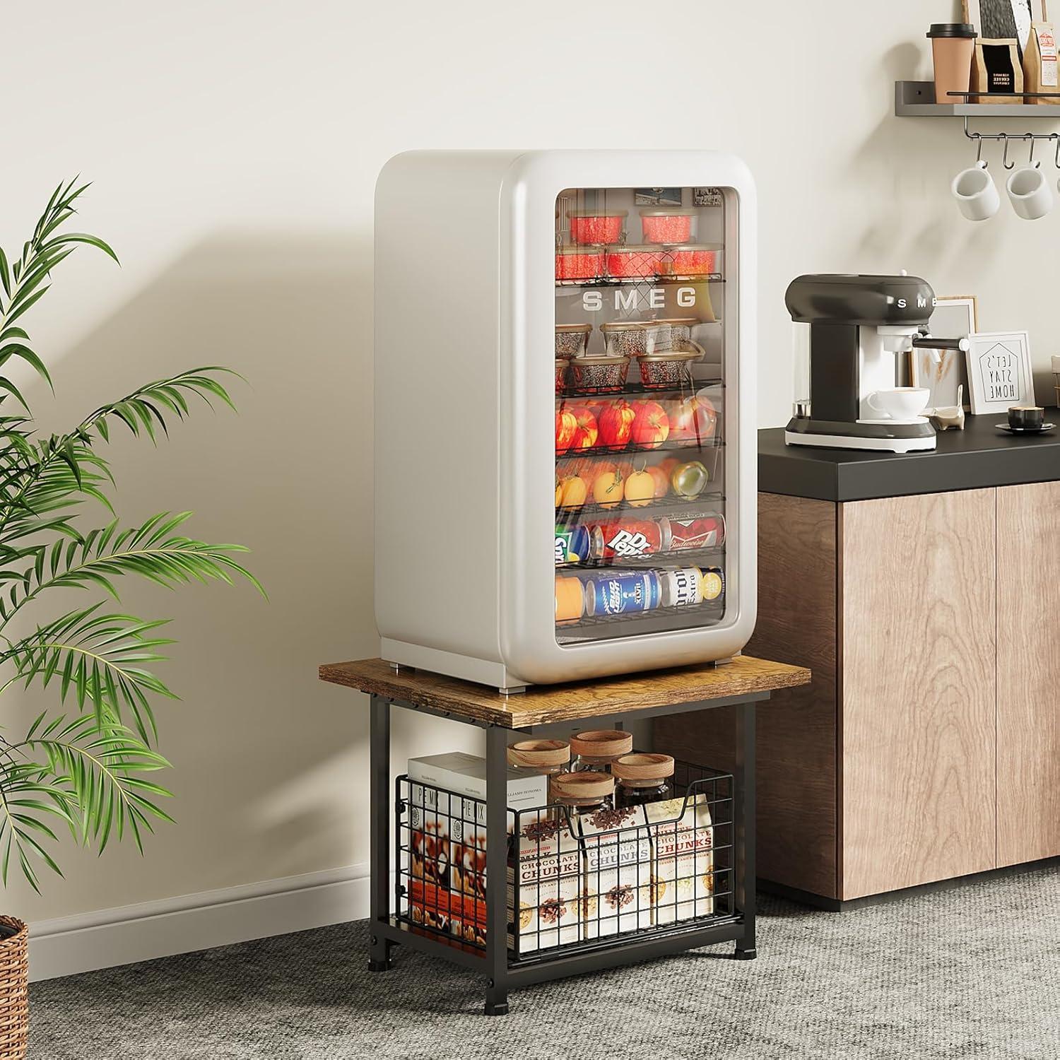 Soporte para Mini Nevera Hongtamoya con Ruedas 136 kg Marrón