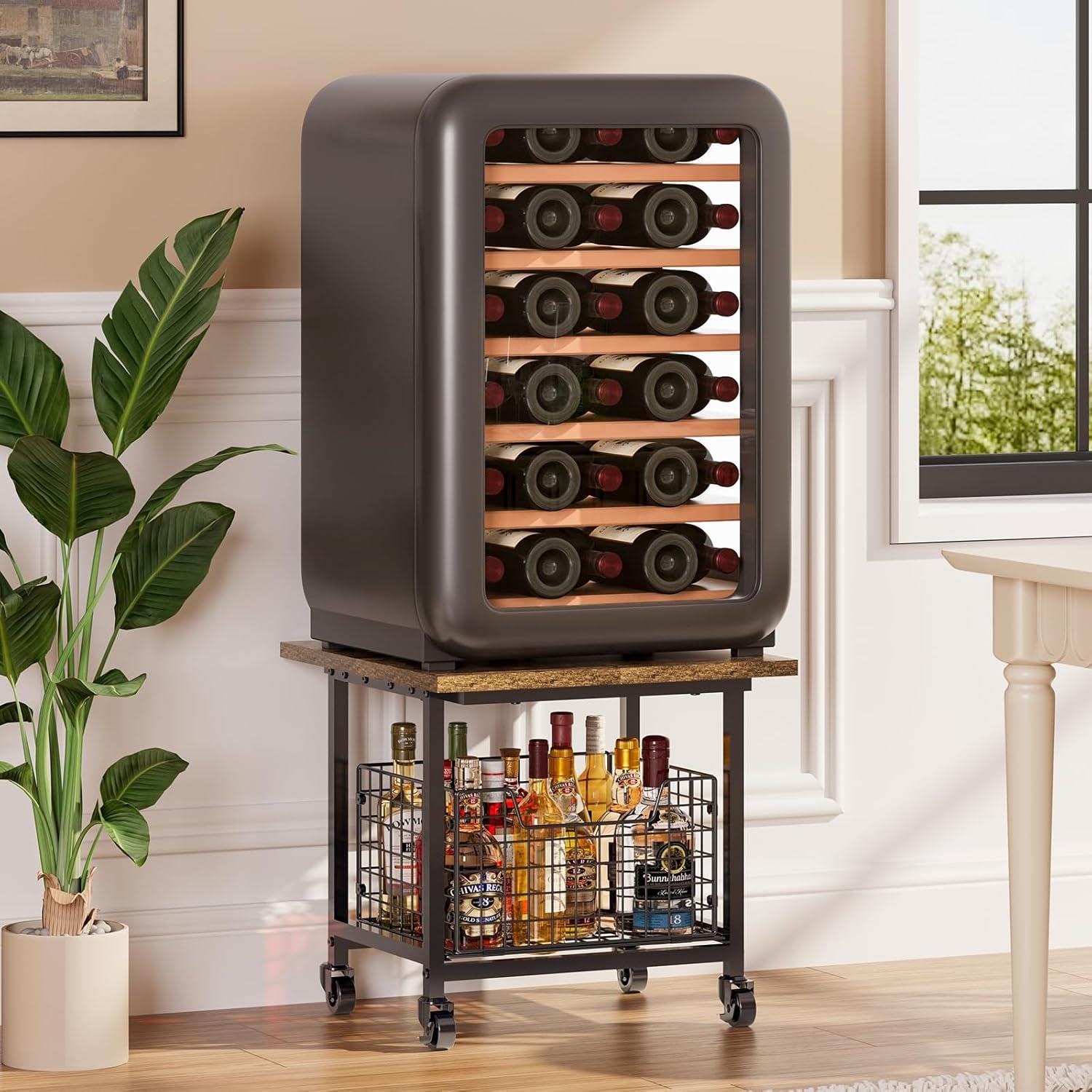 Soporte para Mini Nevera Hongtamoya con Ruedas 136 kg Marrón