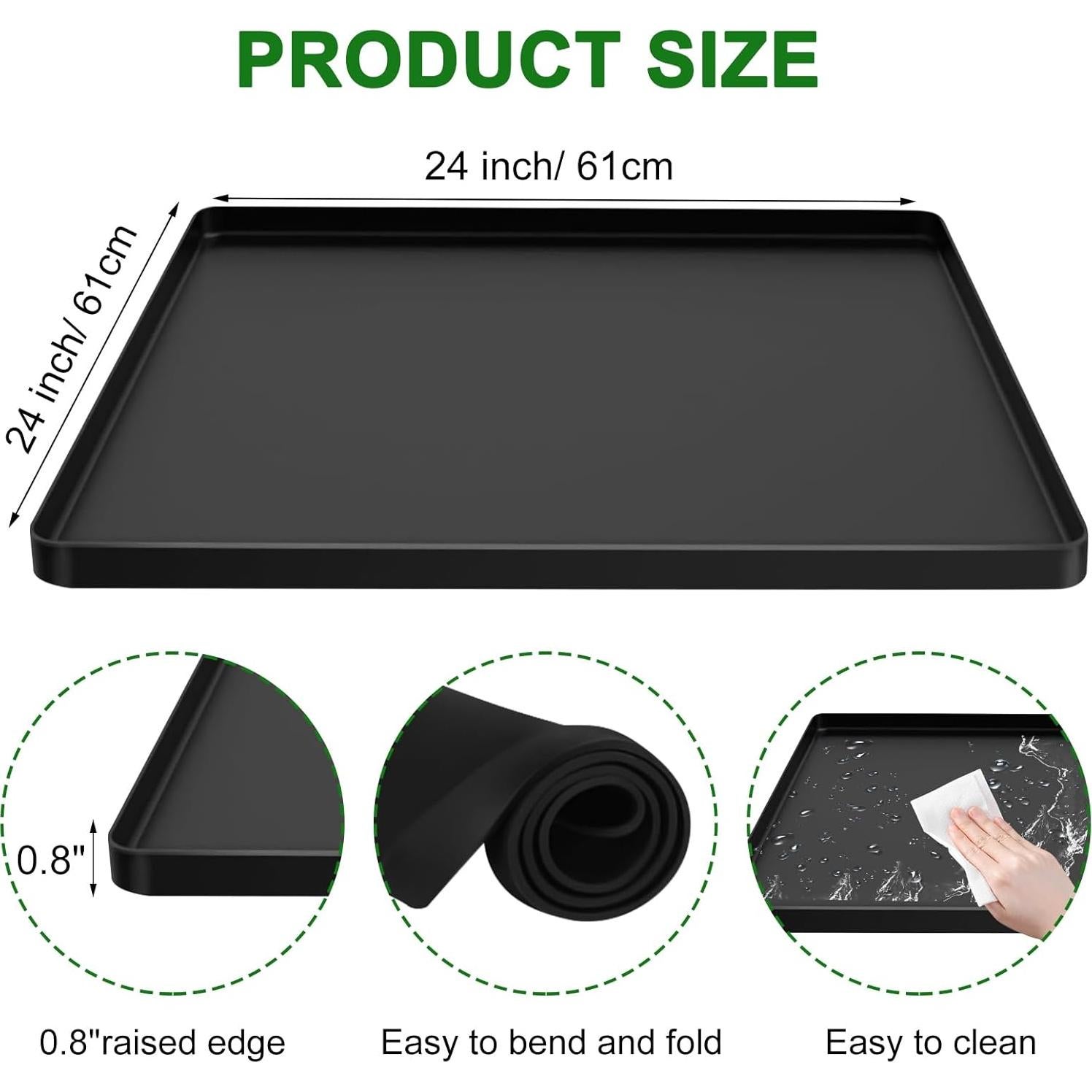 Alfombrilla de Silicona Pnsicei para Mini Nevera 60.96x60.96cm Negra