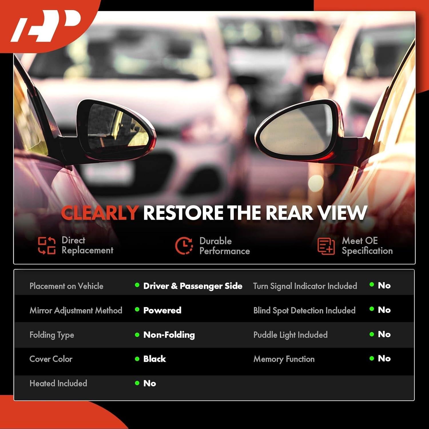 Espejo Retrovisor Eléctrico A-Premium Toyota Corolla 1998-2002