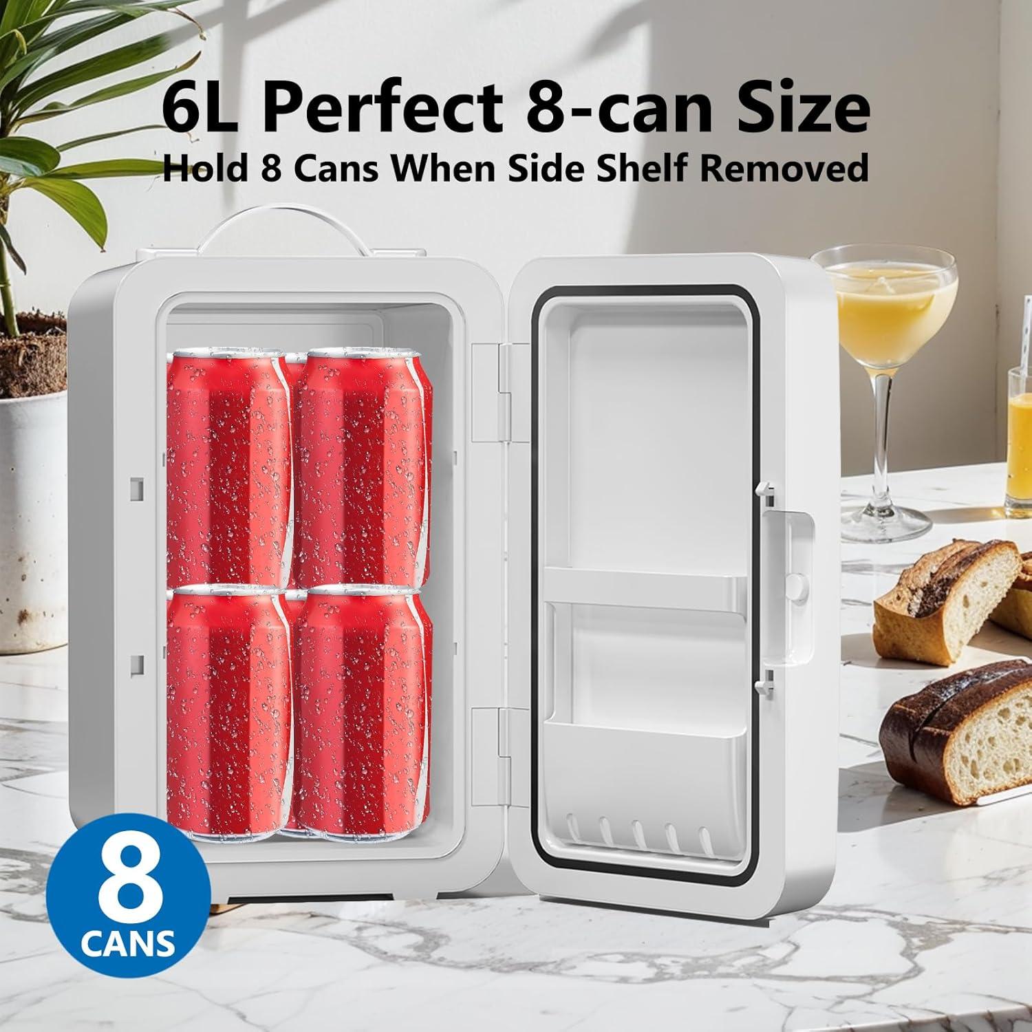 Mini Nevera YLFU 6L Portátil Enfriador y Calentador Blanco