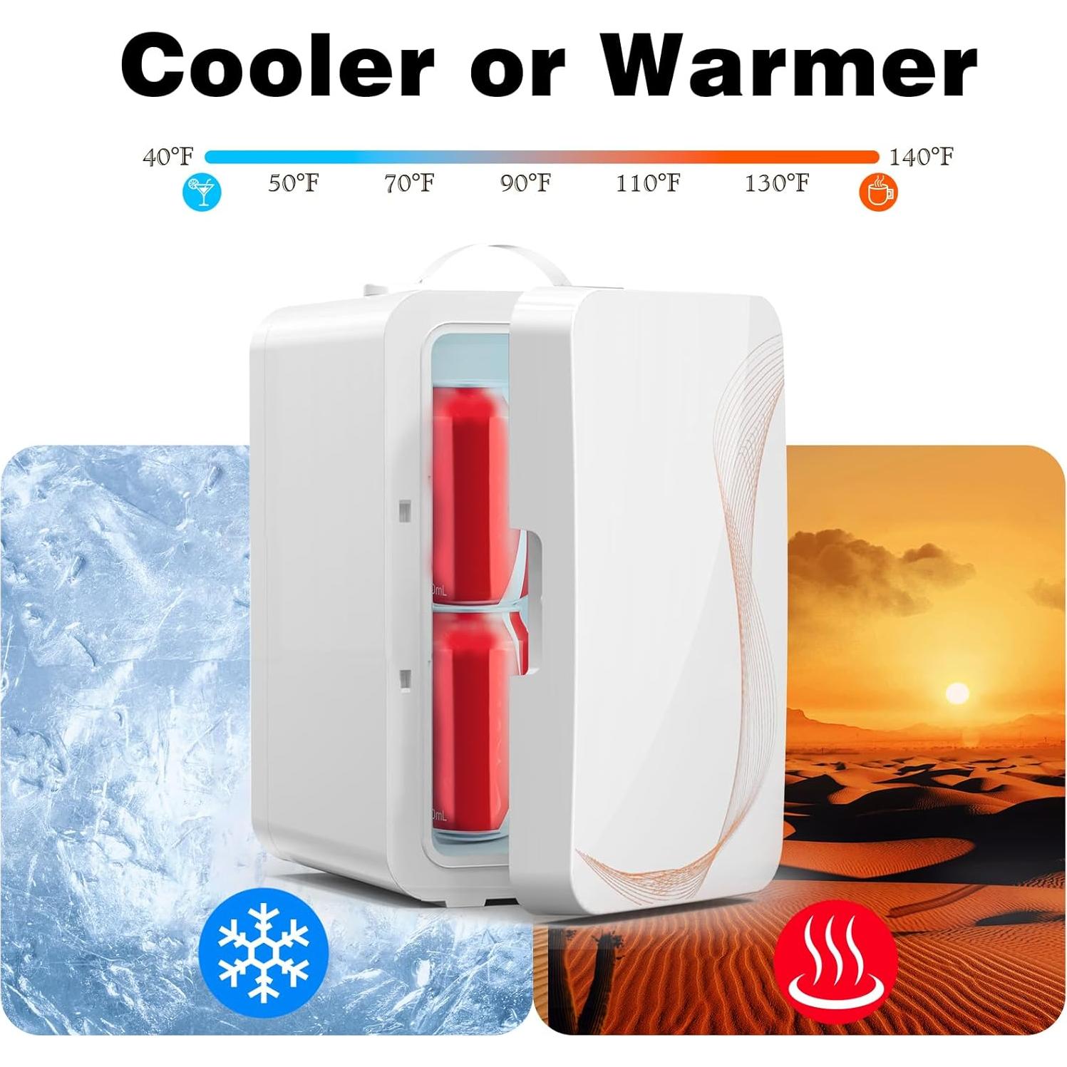 Mini Nevera YLFU 6L Portátil Enfriador y Calentador Blanco