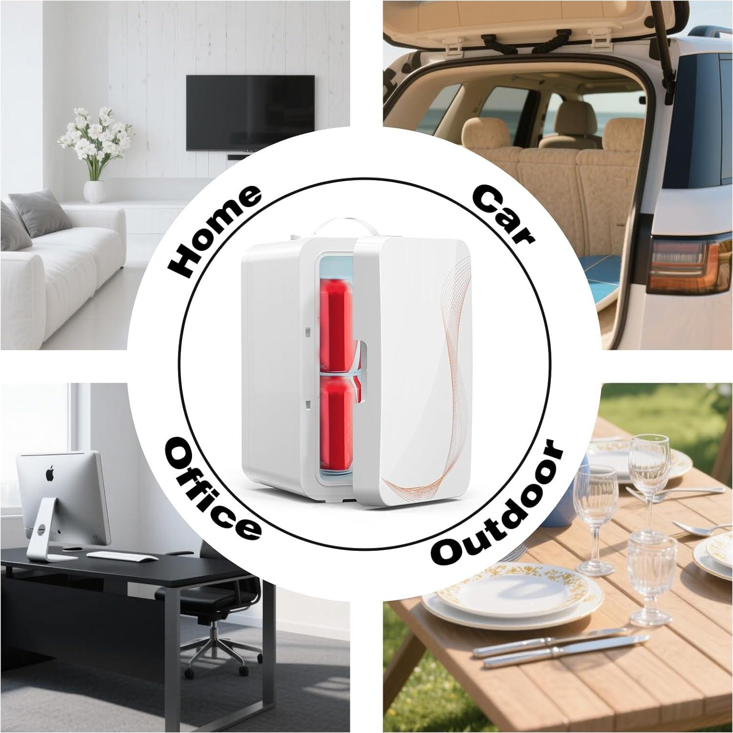 Mini Nevera YLFU 6L Portátil Enfriador y Calentador Blanco