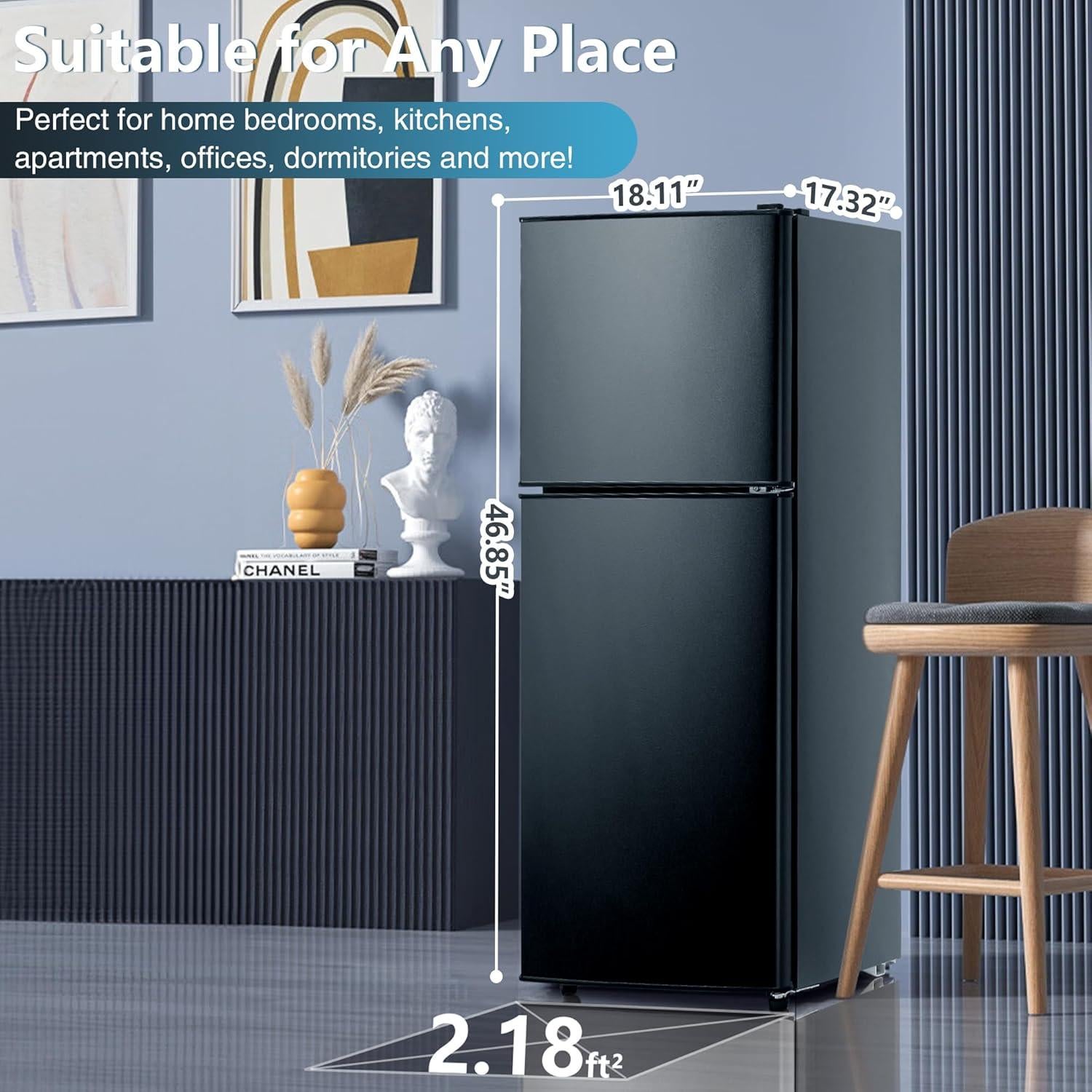 Refrigerador Doble Puerta Cucina Magica 5.0 Pies Cúbicos Negro