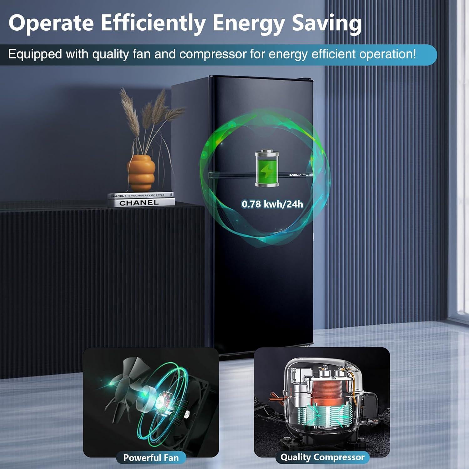 Refrigerador Doble Puerta Cucina Magica 5.0 Pies Cúbicos Negro