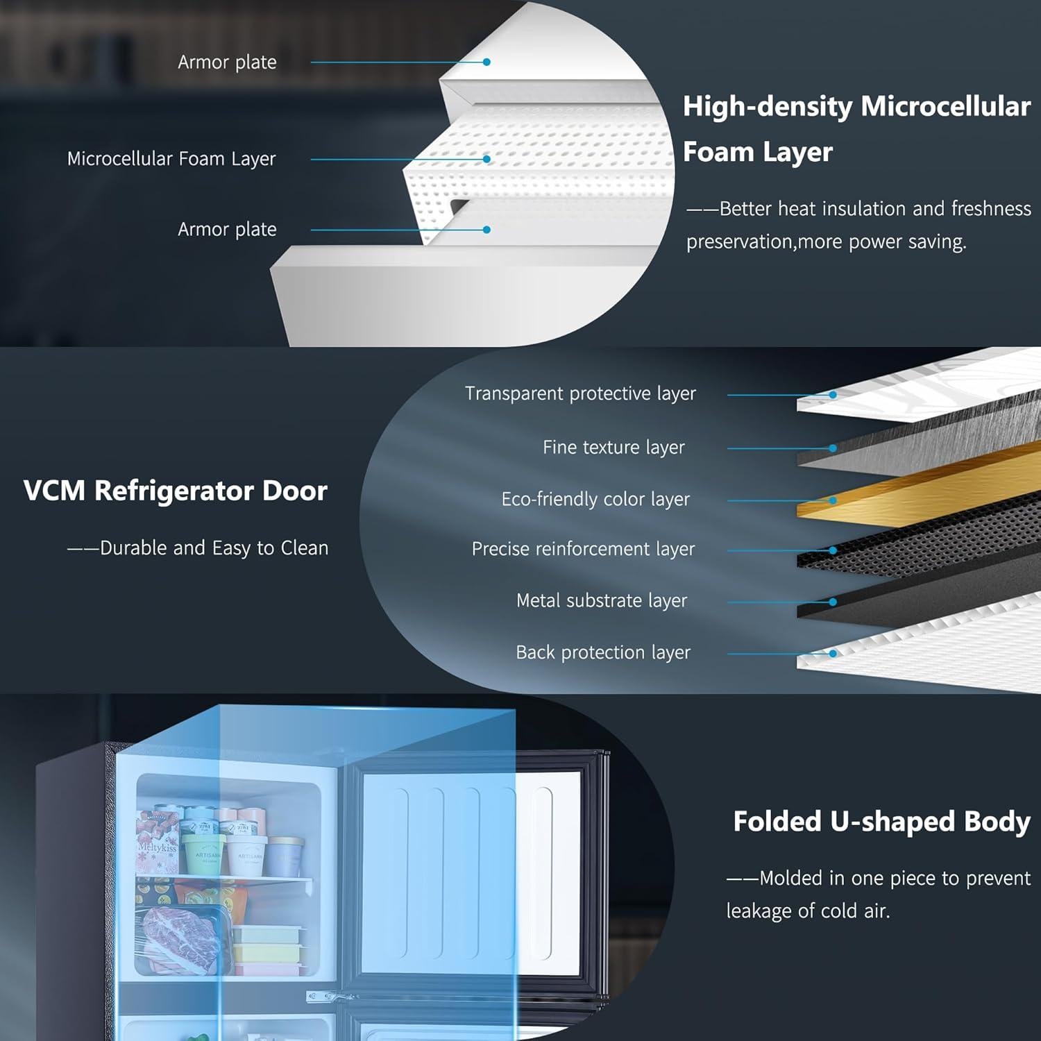 Refrigerador Doble Puerta Cucina Magica 5.0 Pies Cúbicos Negro