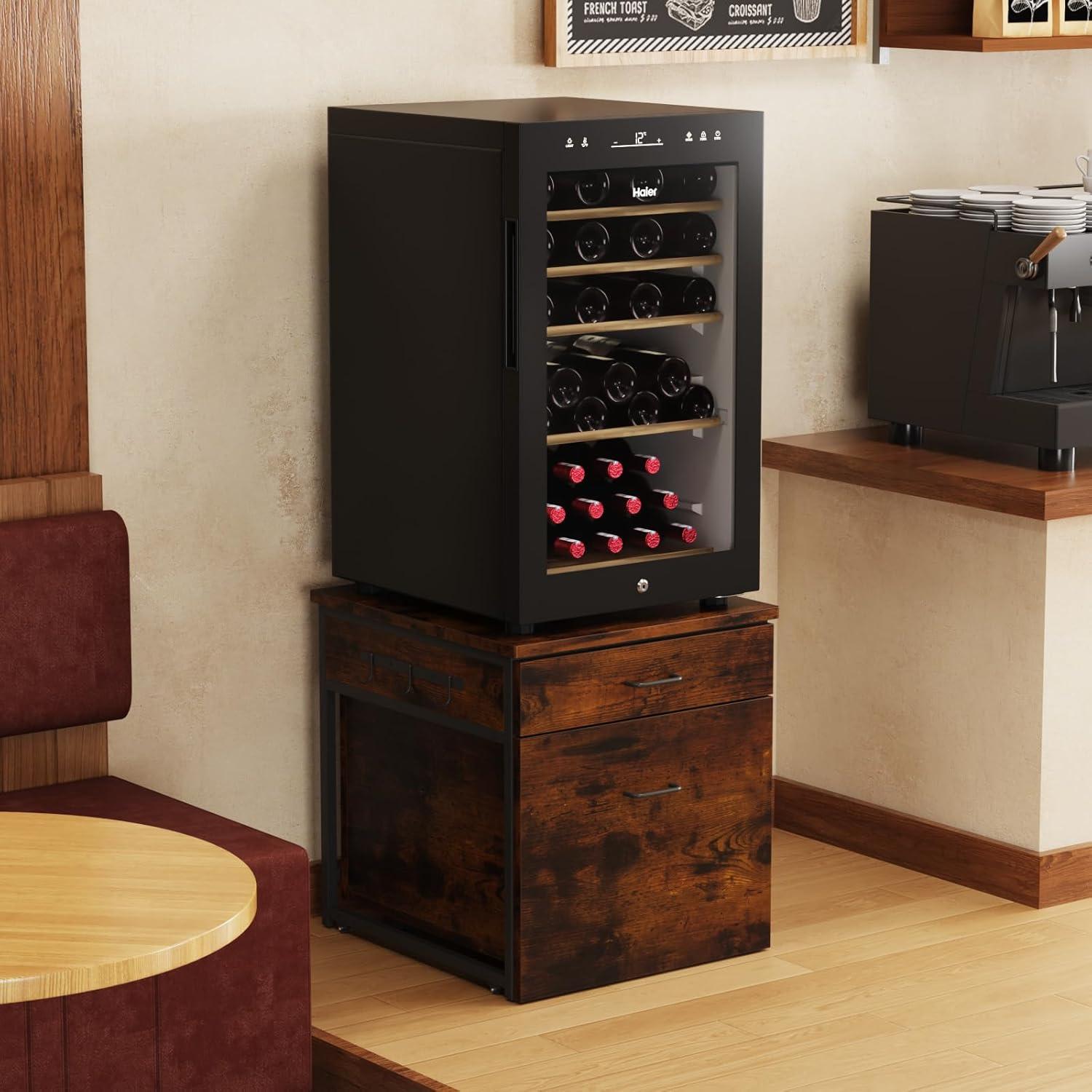 Soporte para Mini Nevera Kikihouse Marrón con Ruedas 113.4 kg