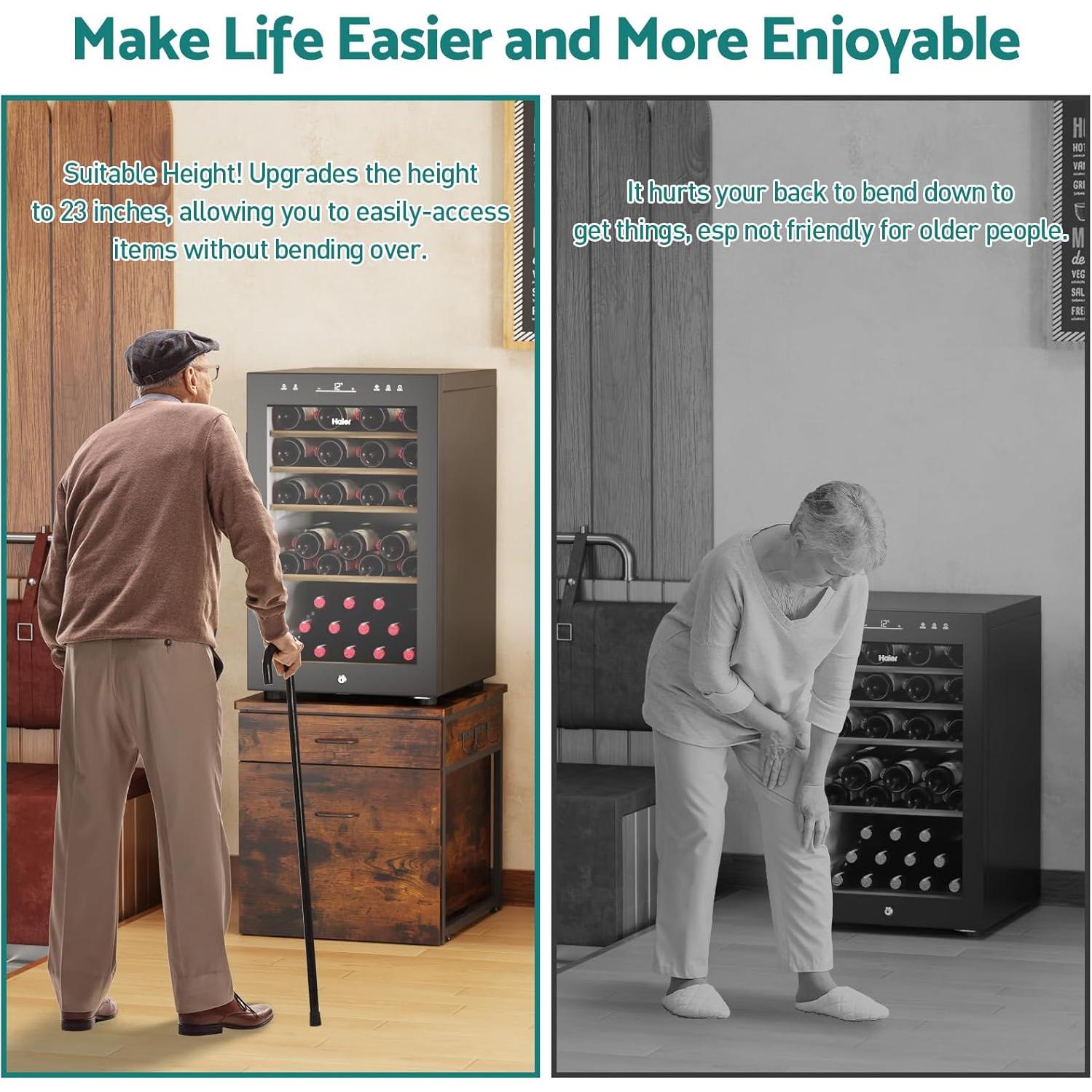 Soporte para Mini Nevera Kikihouse Marrón con Ruedas 113.4 kg