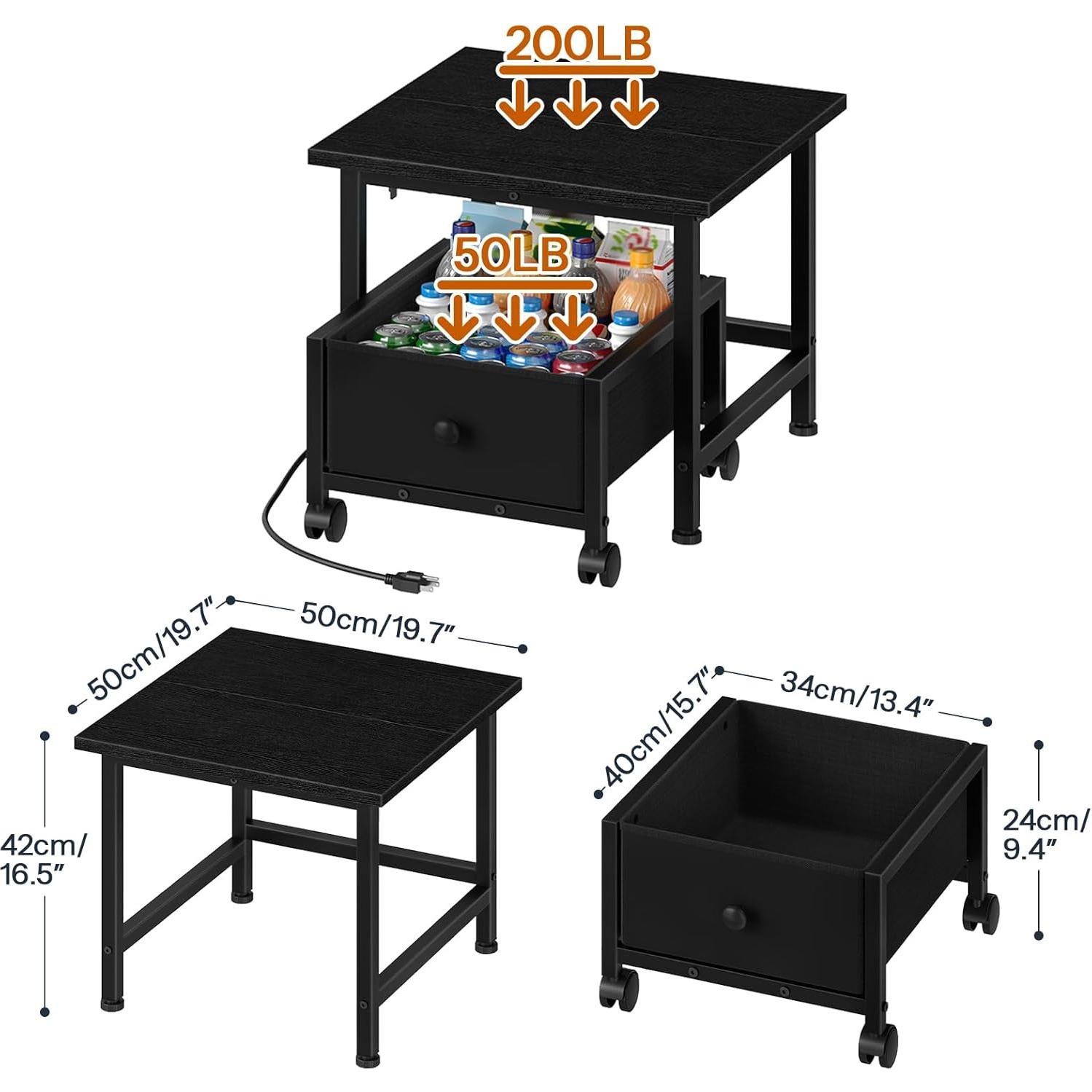 Soporte para Mini Nevera HOOBRO con Estante y Toma de Corriente