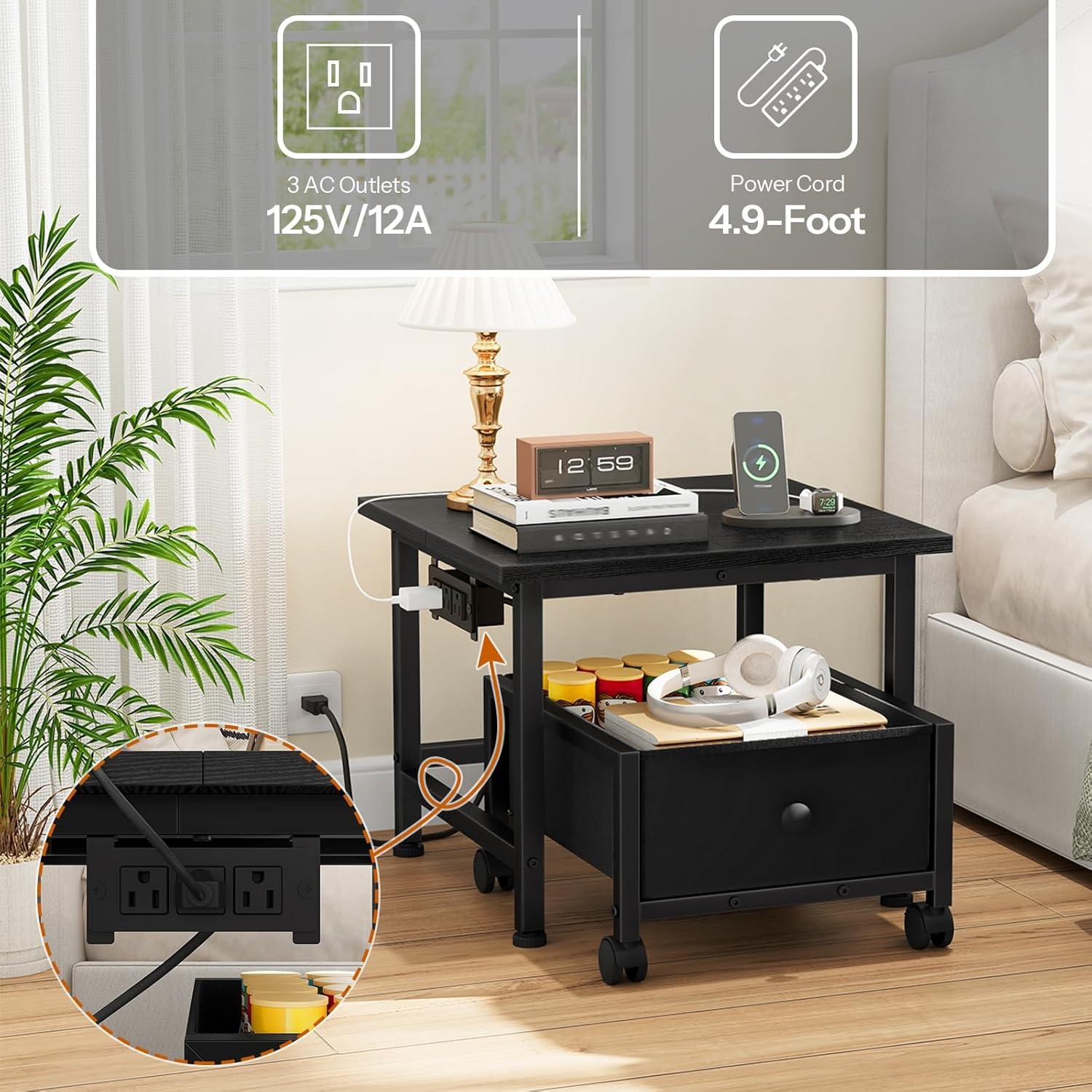 Soporte para Mini Nevera HOOBRO con Estante y Toma de Corriente