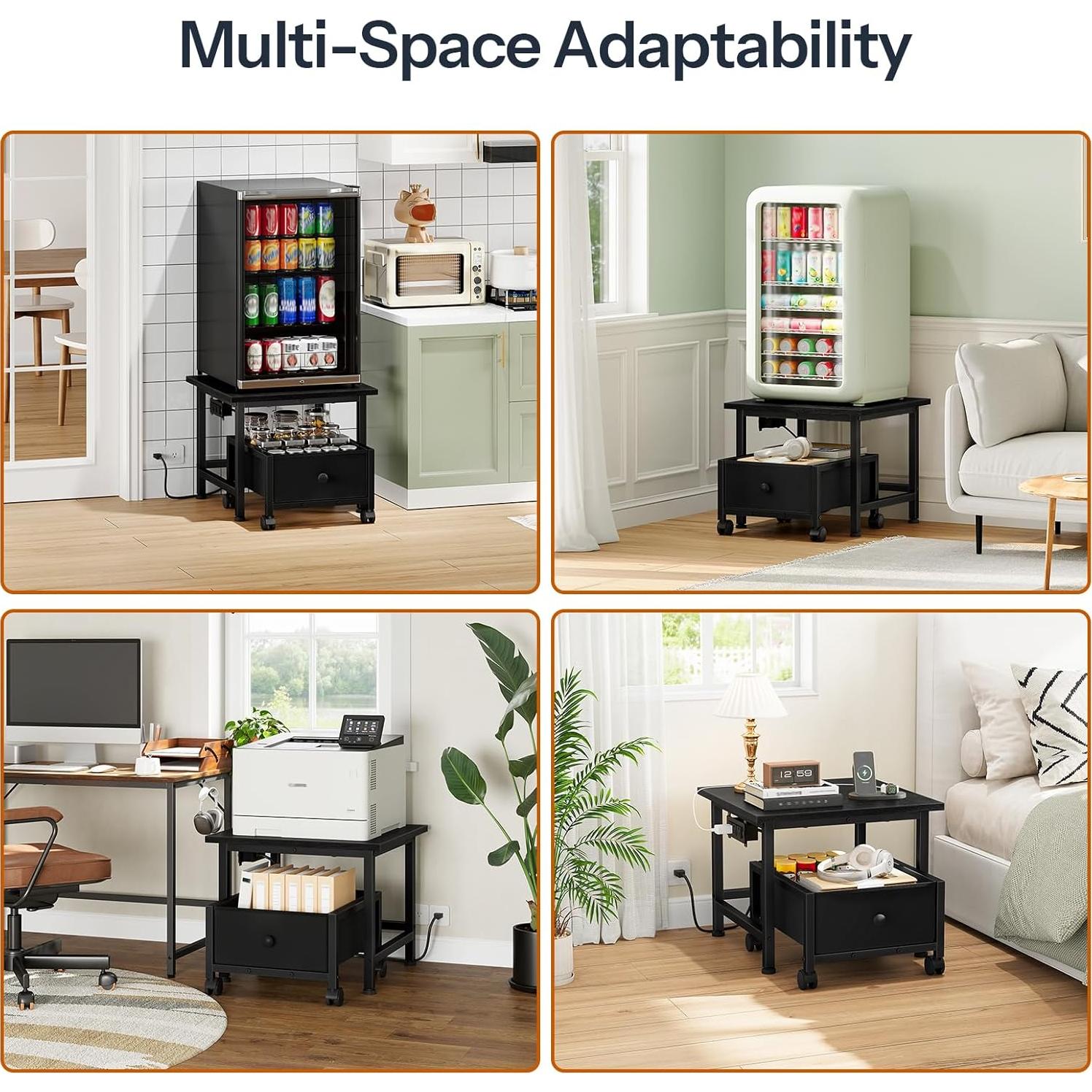 Soporte para Mini Nevera HOOBRO con Estante y Toma de Corriente