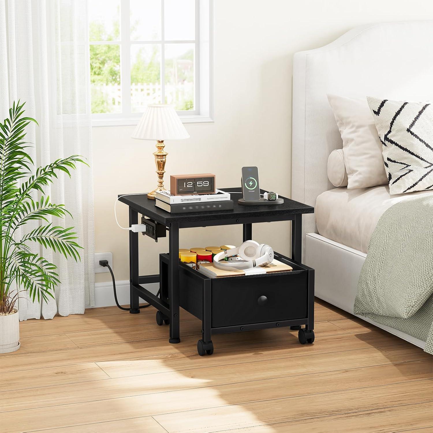 Soporte para Mini Nevera HOOBRO con Estante y Toma de Corriente