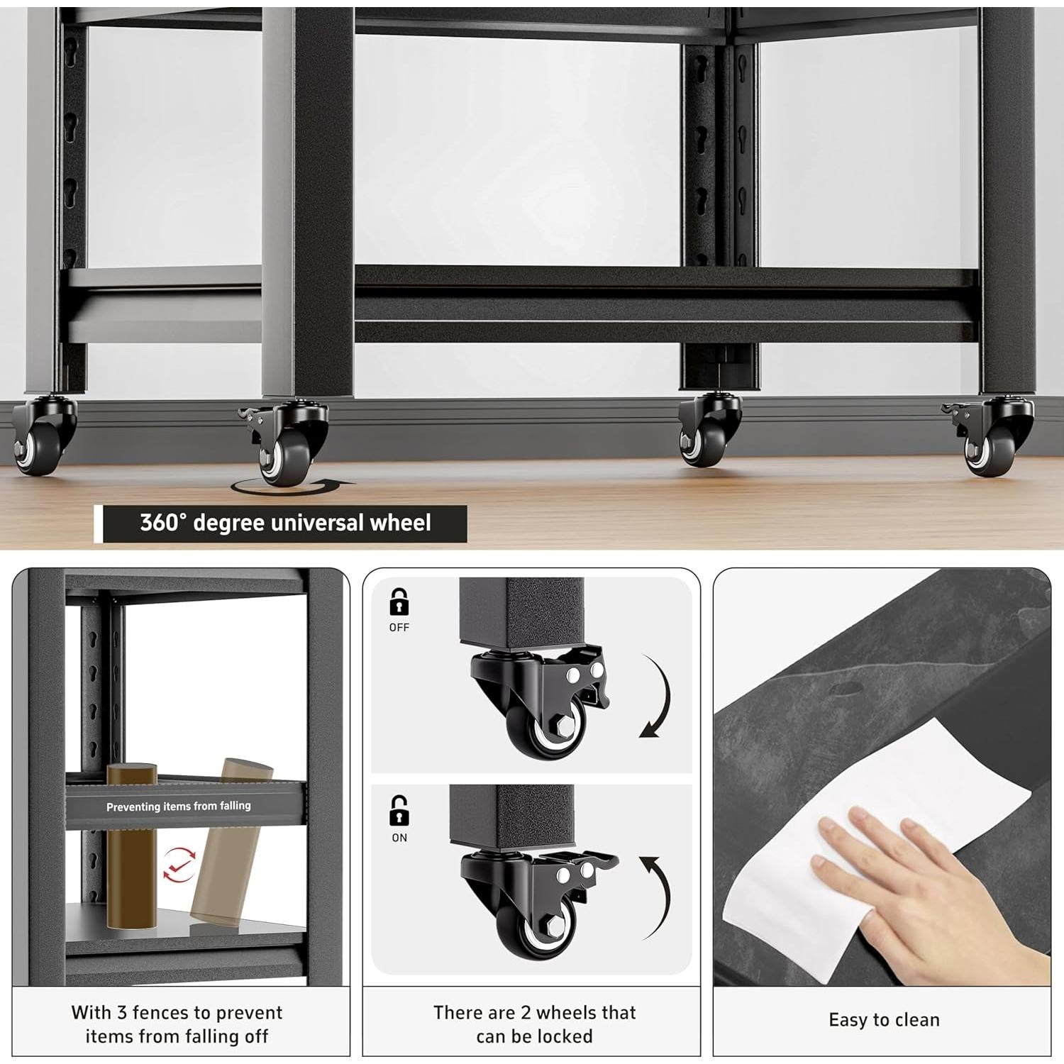 Soporte para Mini Nevera Phonando con Ruedas y Almacenamiento