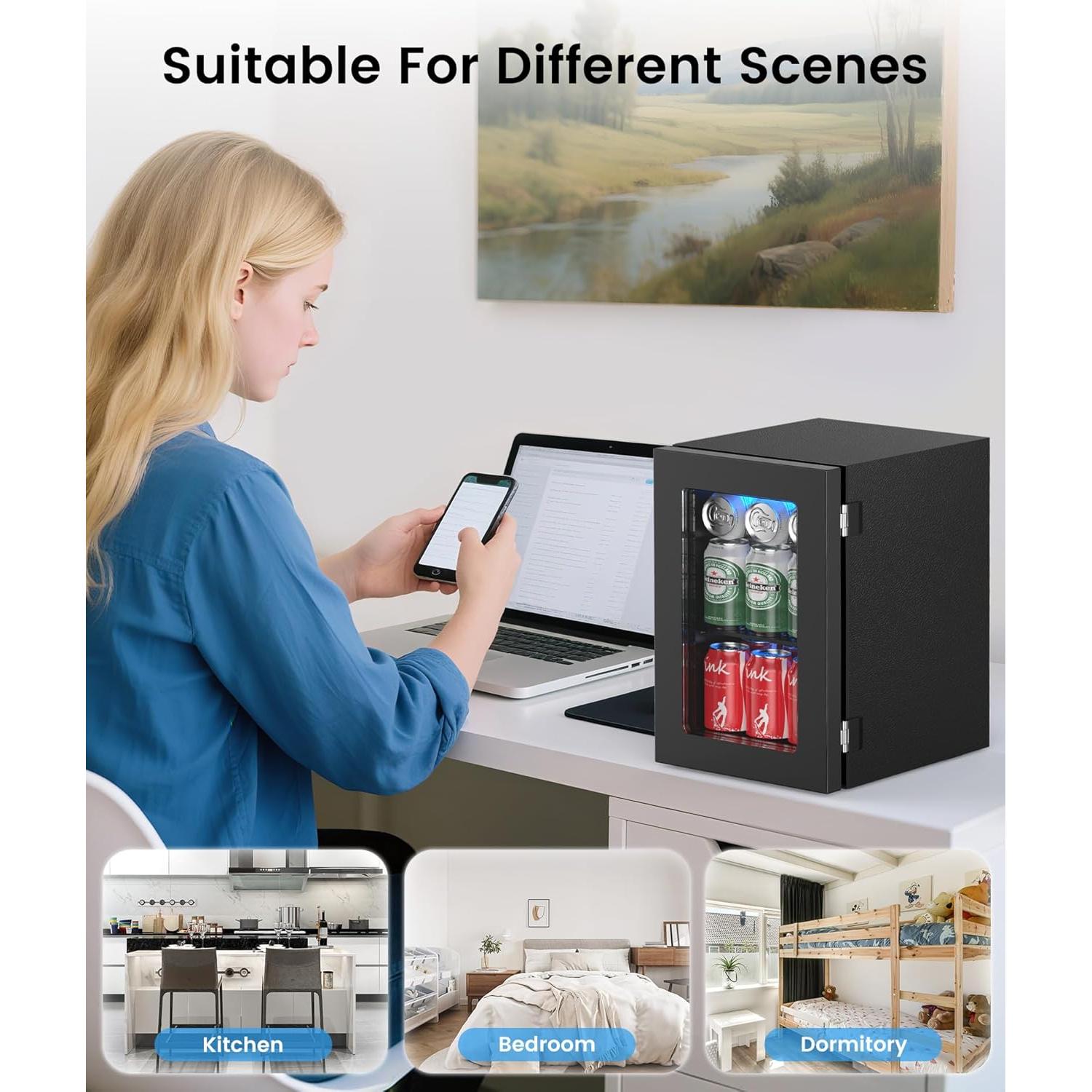Mini Nevera Kismile JC-18 18L 0.6 Pies Cúbicos para Bebidas