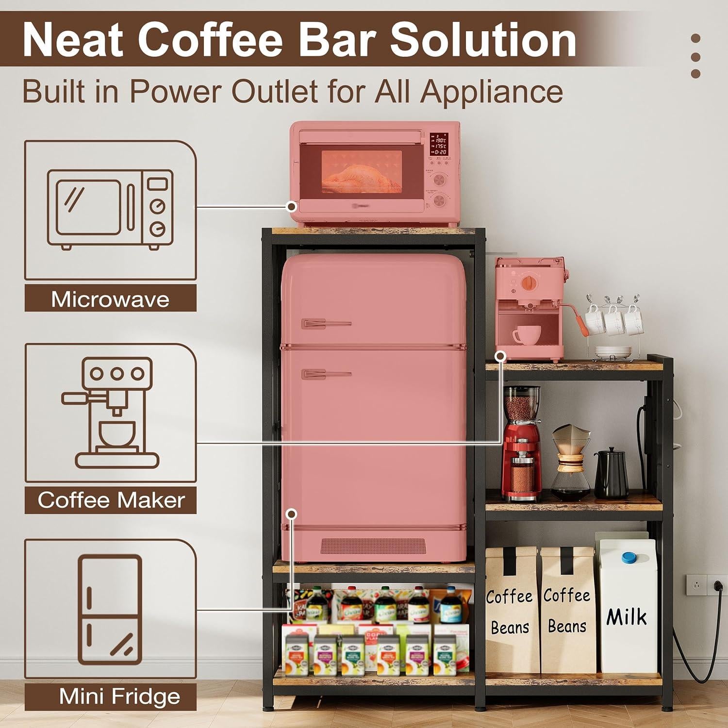 Estante Organizador MAJALiS para Mini Refrigerador con Toma de Corriente