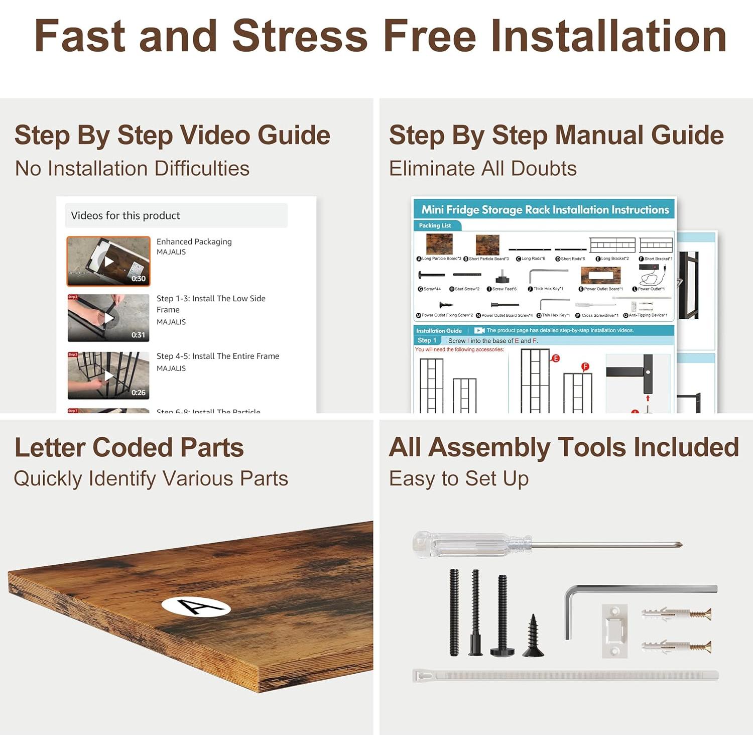 Estante Organizador MAJALiS para Mini Refrigerador con Toma de Corriente