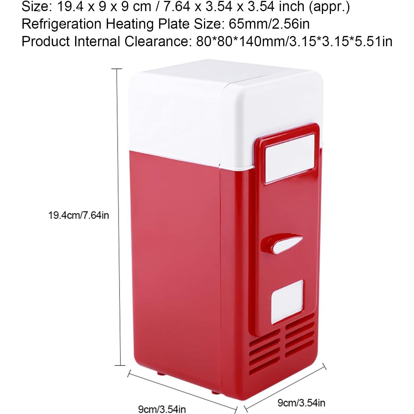 Mini Refrigerador USB TOPINCN Enfriador y Calentador 19.4cm Rojo