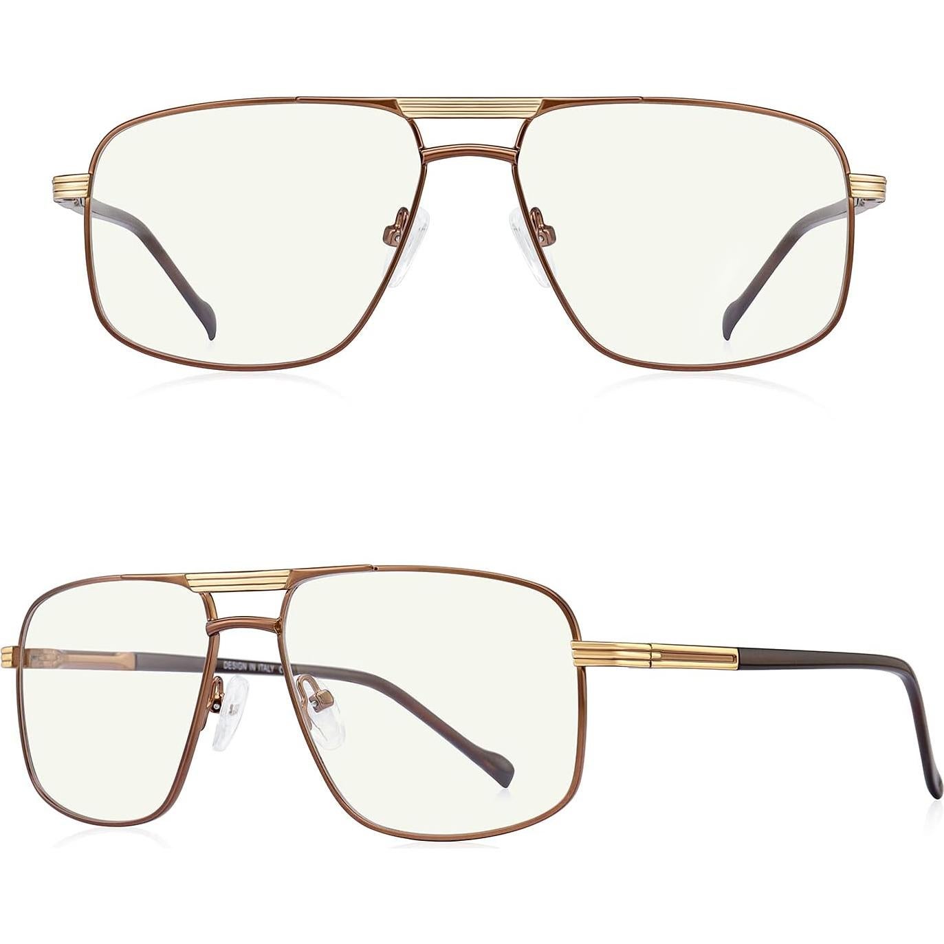 Gafas de lectura Café Doble Puente Anti Luz Azul 4.25x