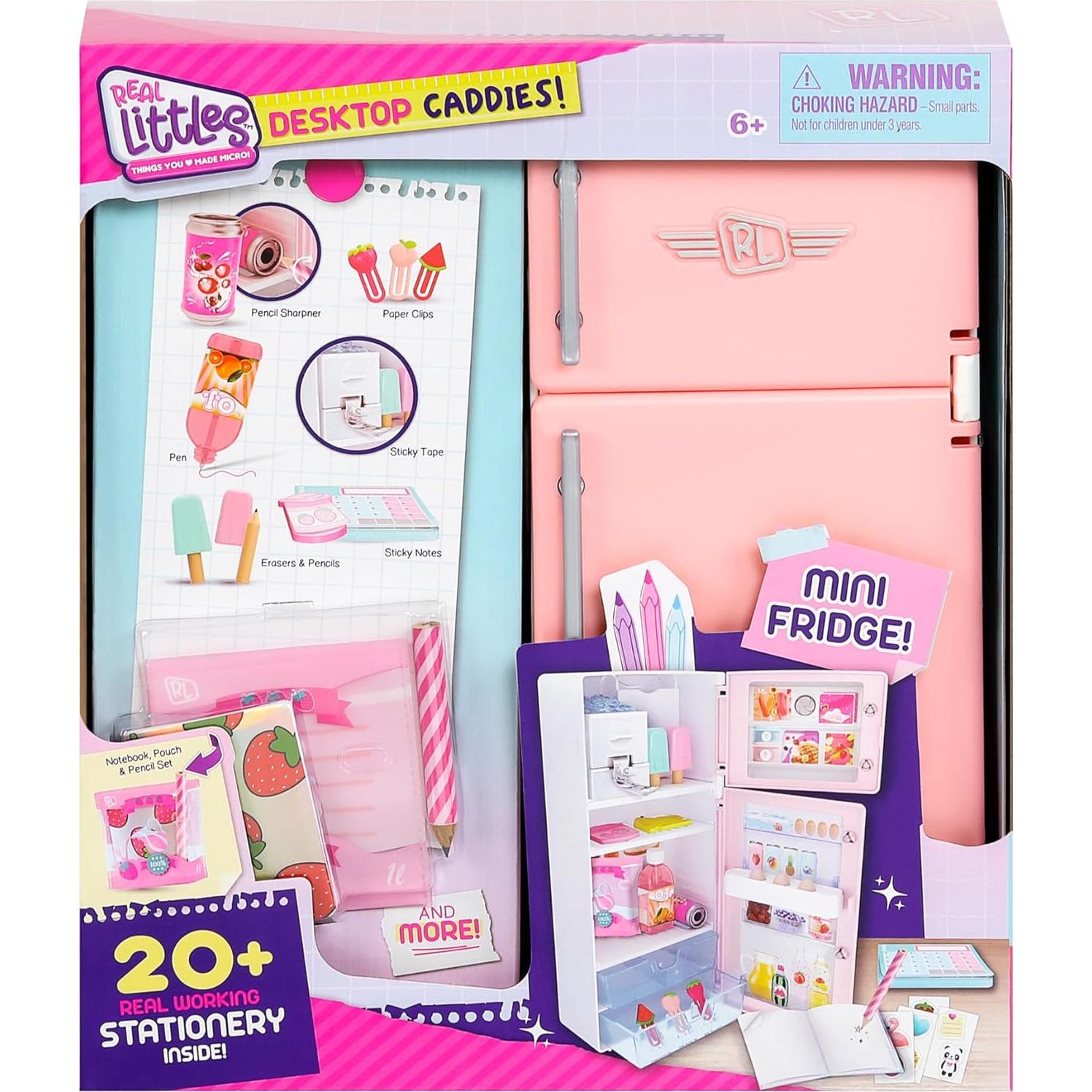 Caddy de Escritorio Real Littles - Mini Nevera con 20 Sorpresas