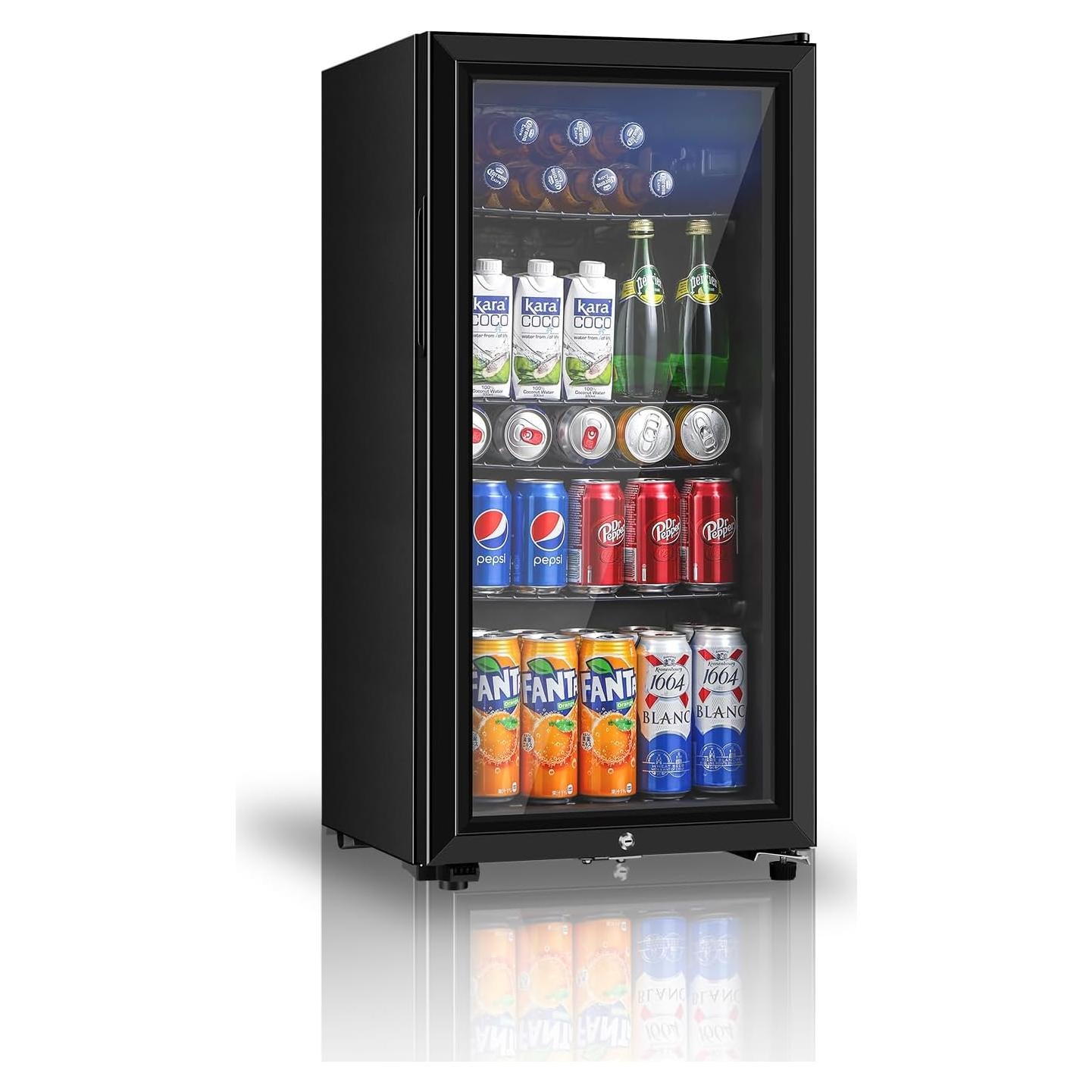 Mini Nevera Saeoola 3.2 Pies Cúbicos con Puerta de Vidrio