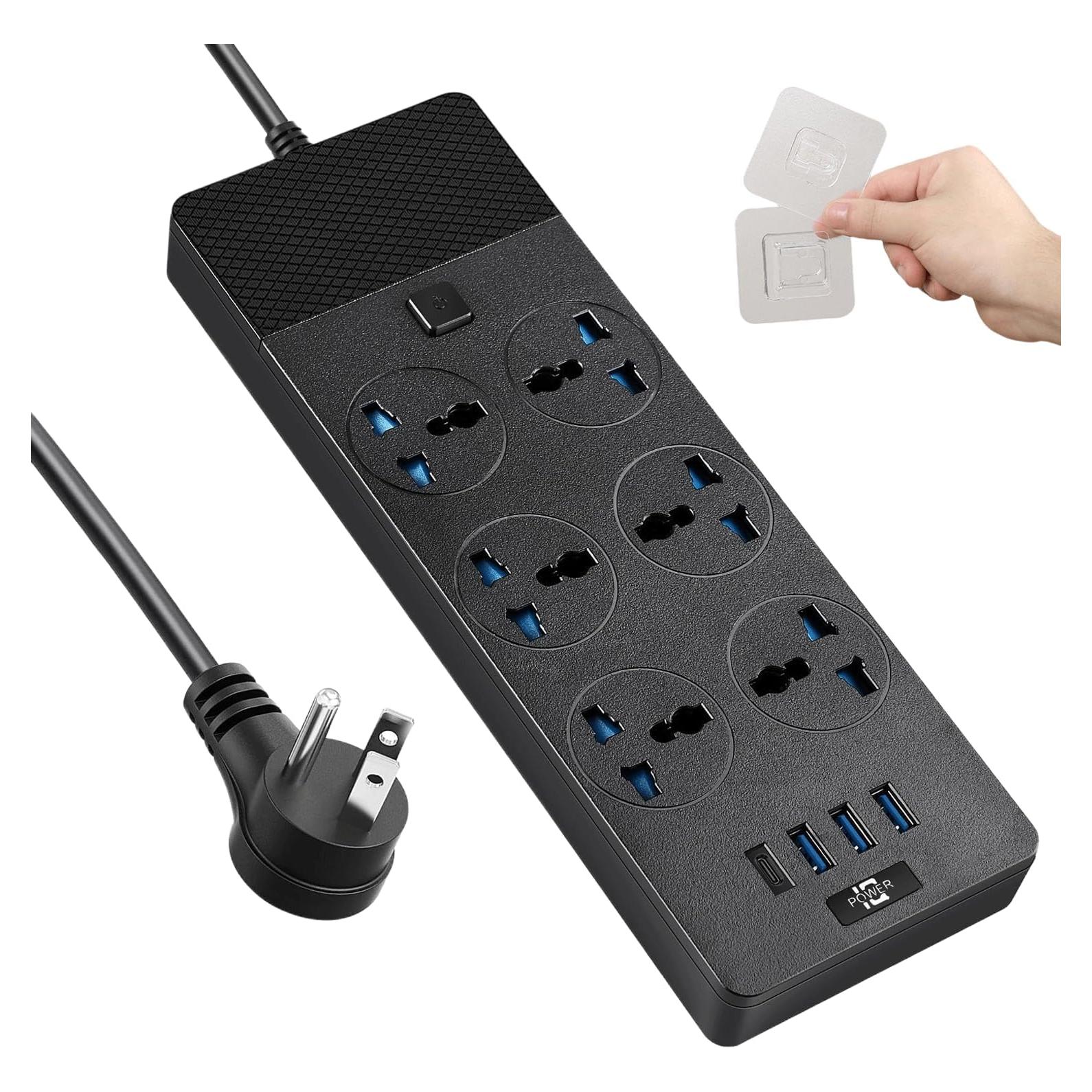 Regleta de Poder Jumpso 3000W con 4 Puertos USB y 1.83m