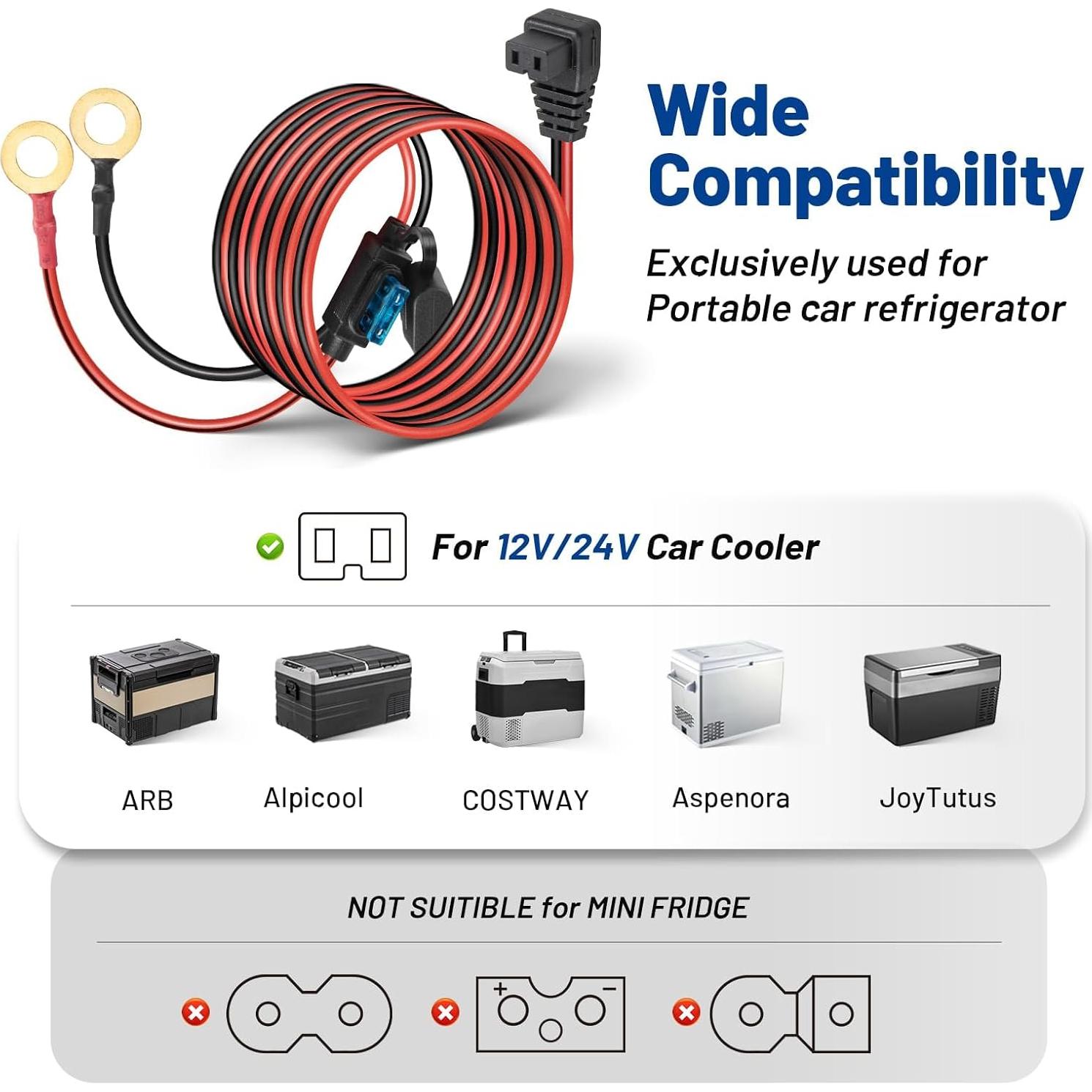 Cable de Alimentación 12V Anina para Nevera de Coche 3m