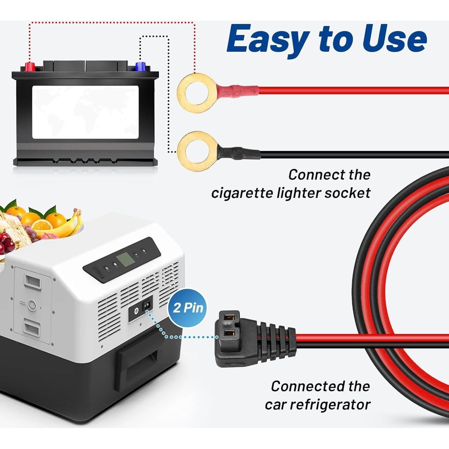 Cable de Alimentación 12V Anina para Nevera de Coche 3m