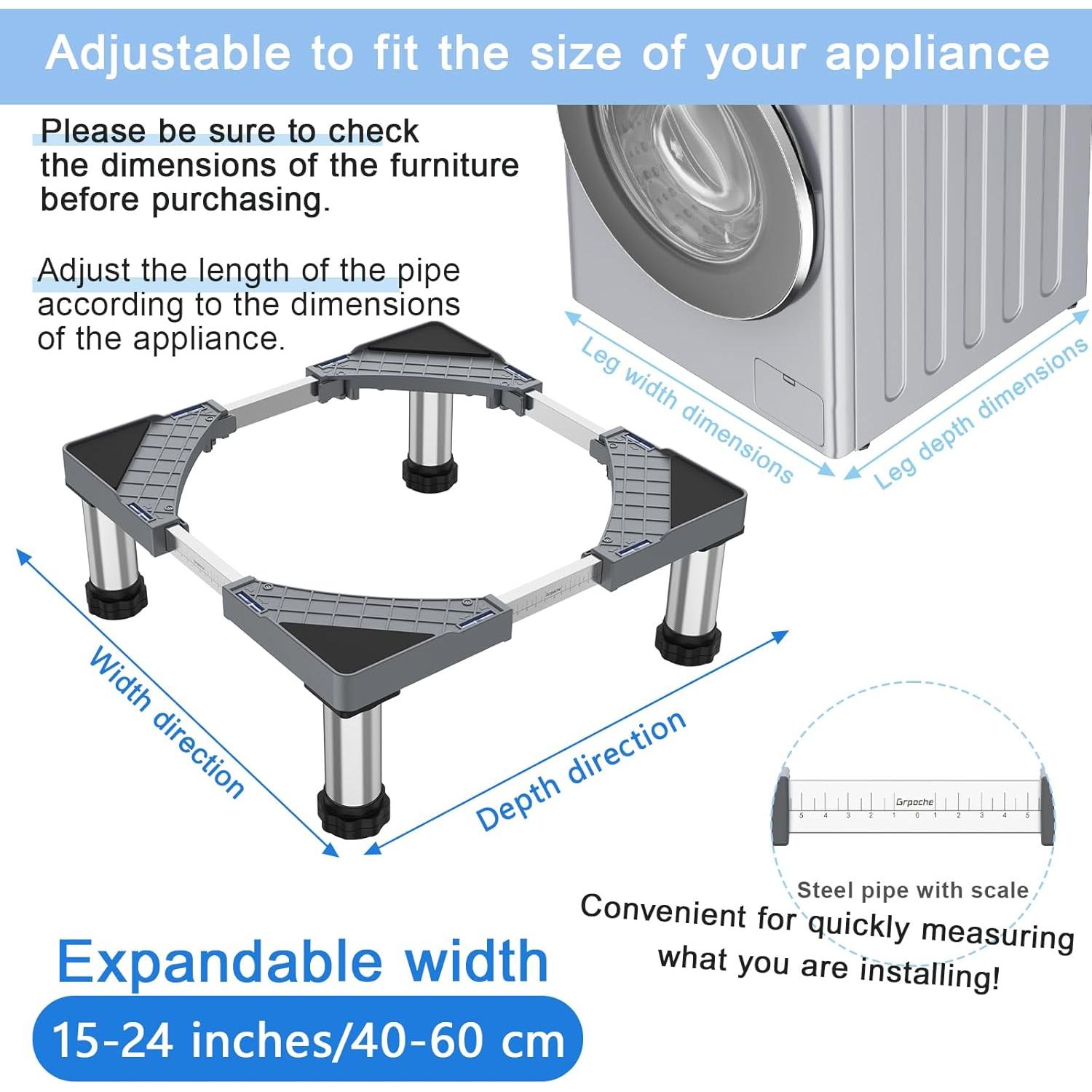 Soporte Ajustable para Mini Nevera GRPOCHE 45-65 cm Gris