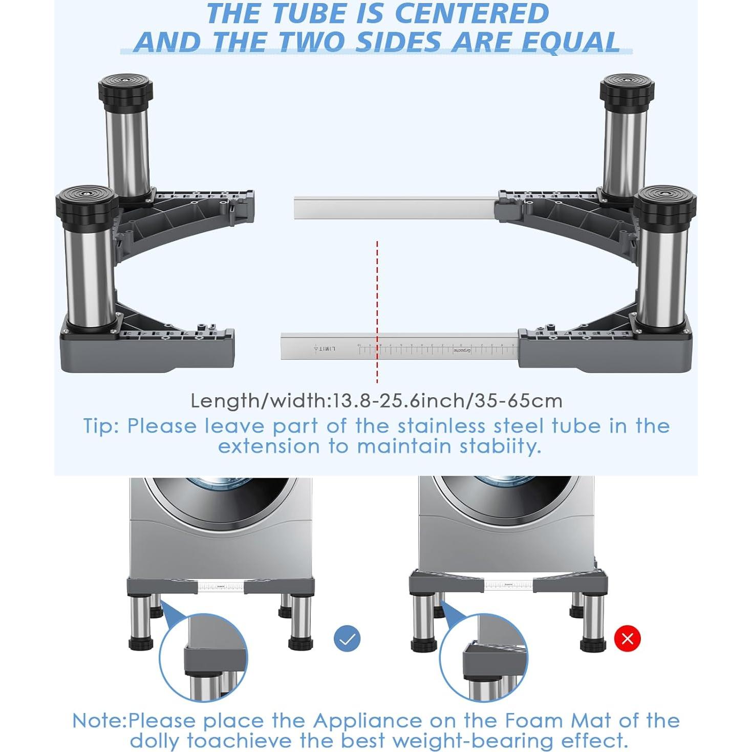 Soporte Ajustable para Mini Nevera GRPOCHE 45-65 cm Gris