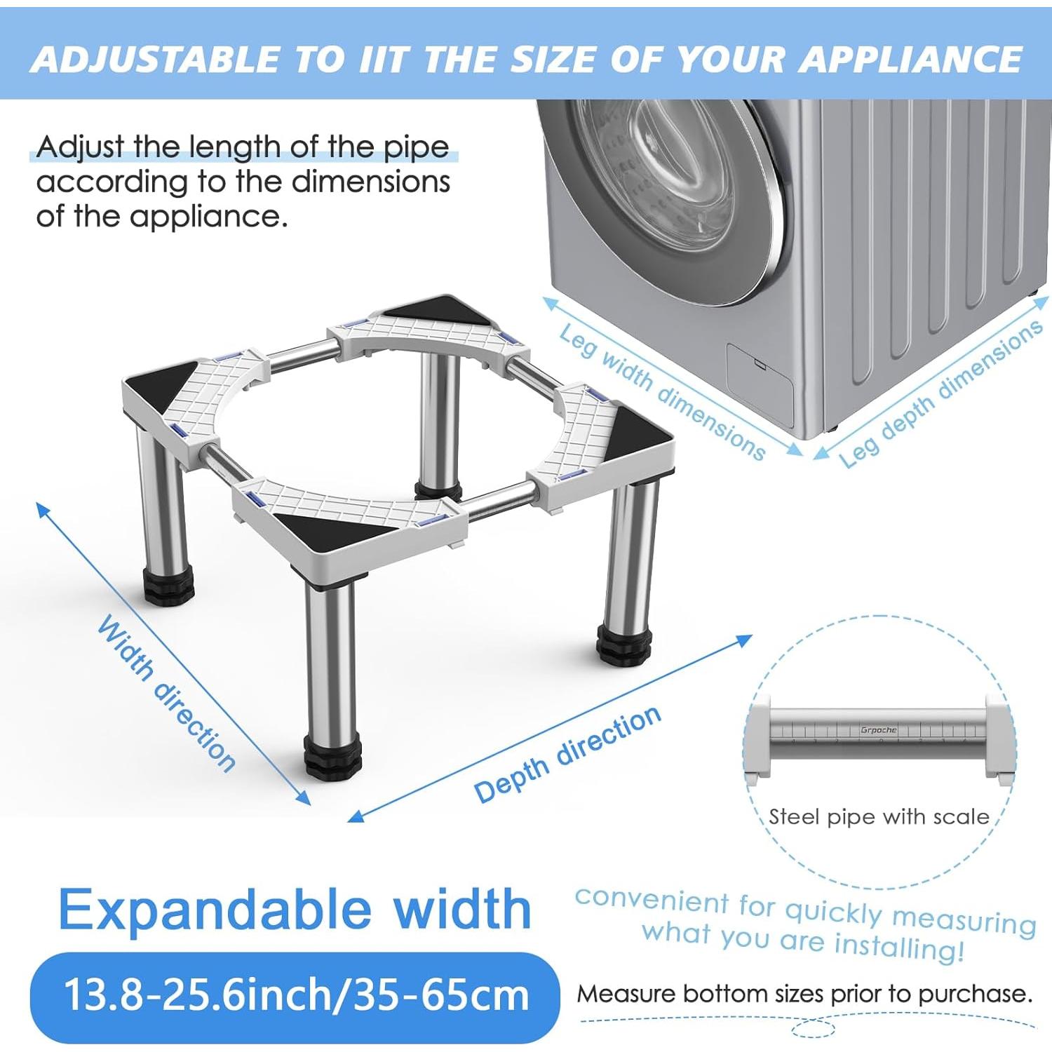 Soporte Ajustable para Mini Nevera GRPOCHE Blanco 25-65 cm