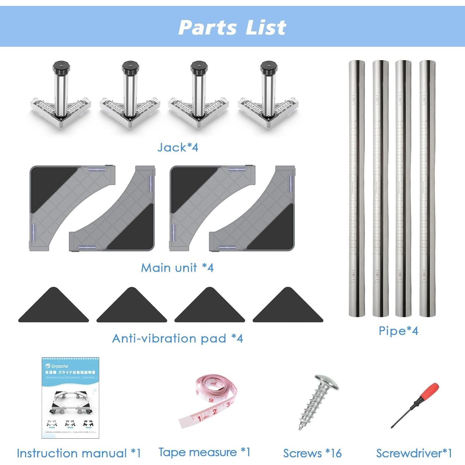 Soporte Ajustable para Mini Nevera GRPOCHE Blanco 25-65 cm