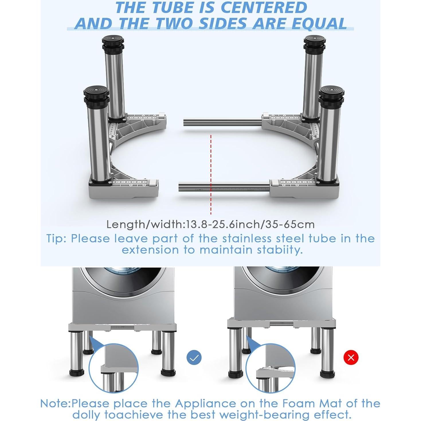 Soporte Ajustable para Mini Nevera GRPOCHE Blanco 25-65 cm