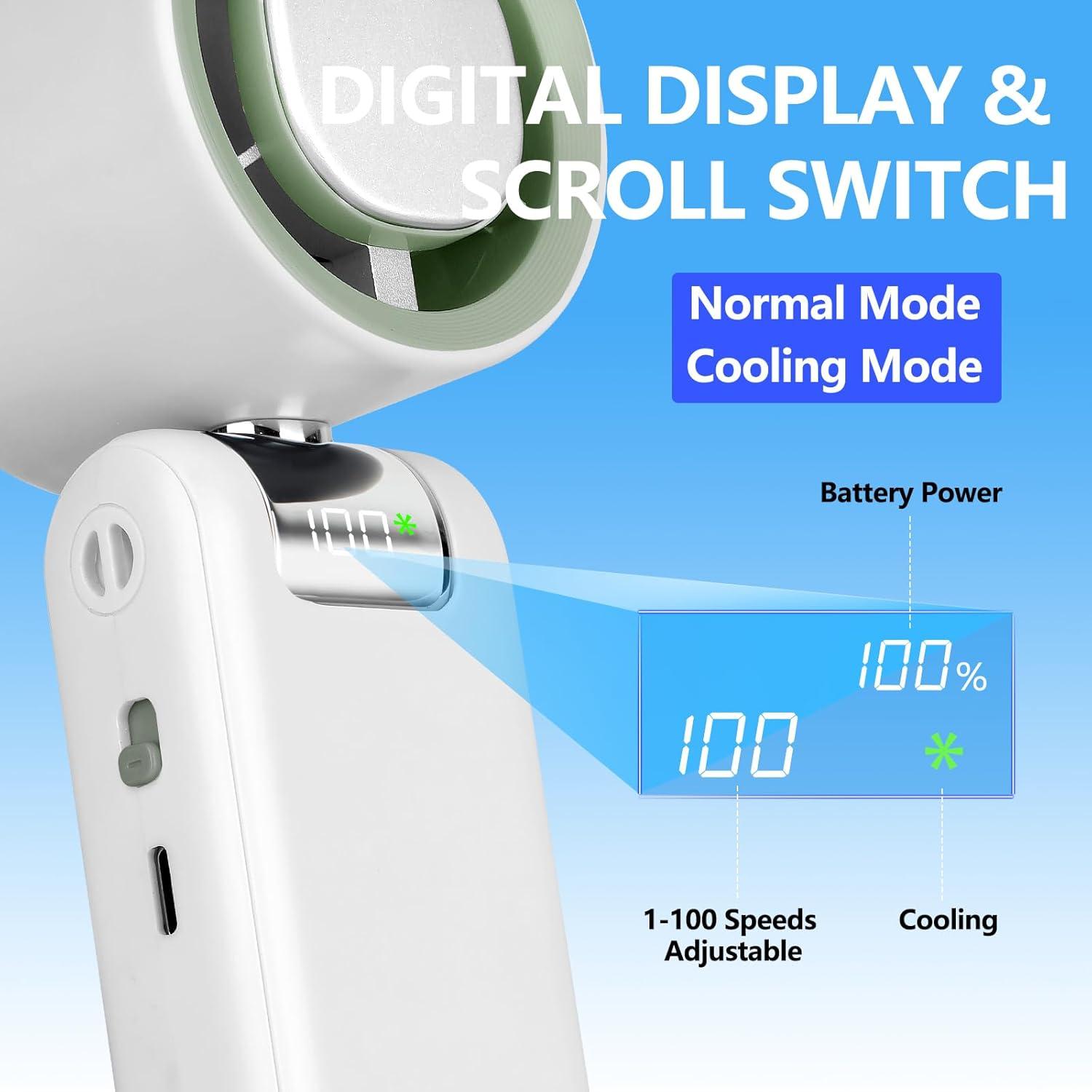 Ventilador Turbo Portátil Enlightcode 13500RPM 5000mAh Blanco