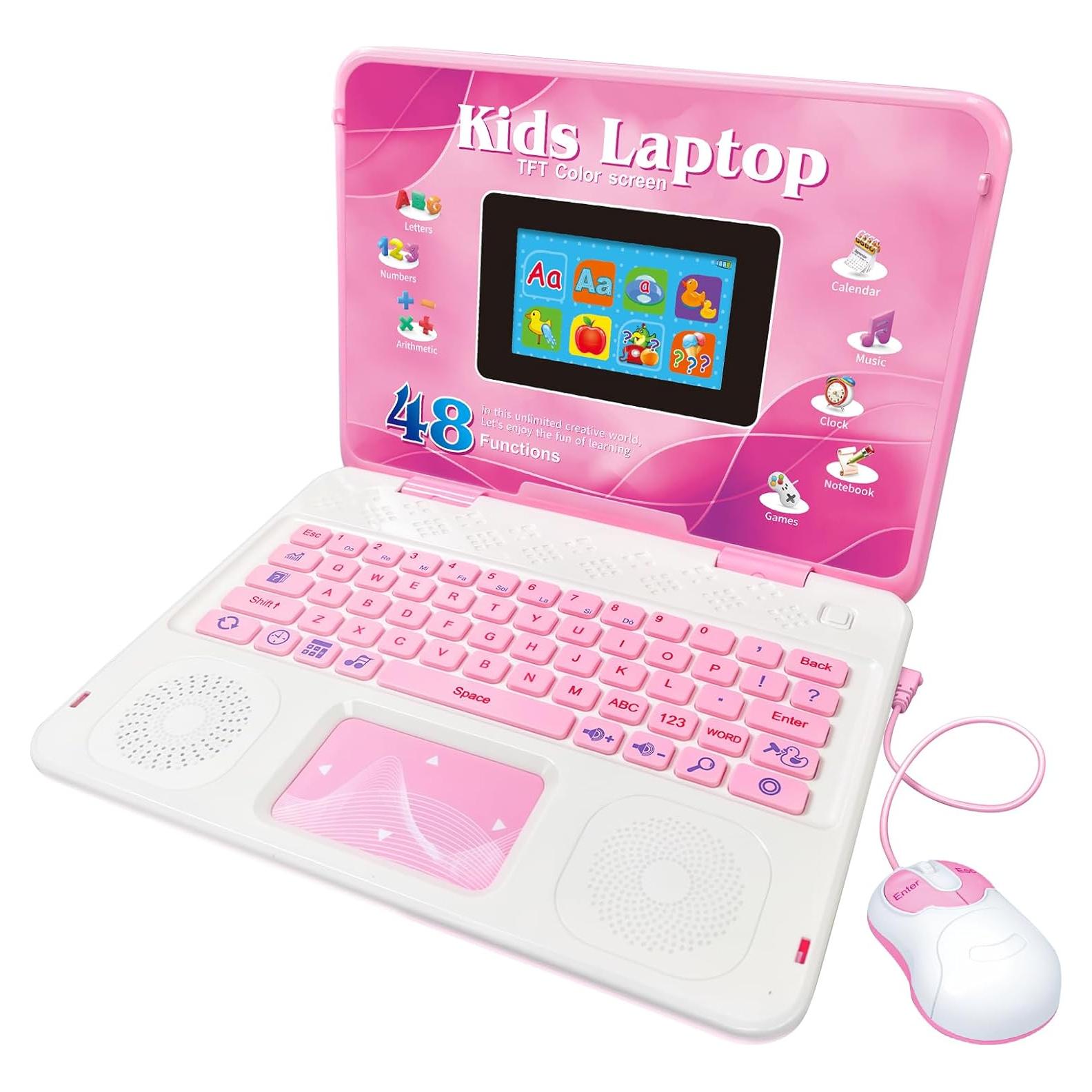 Laptop Educativa para Niños HAIOUMM Rosa 48 Modos Aprendizaje