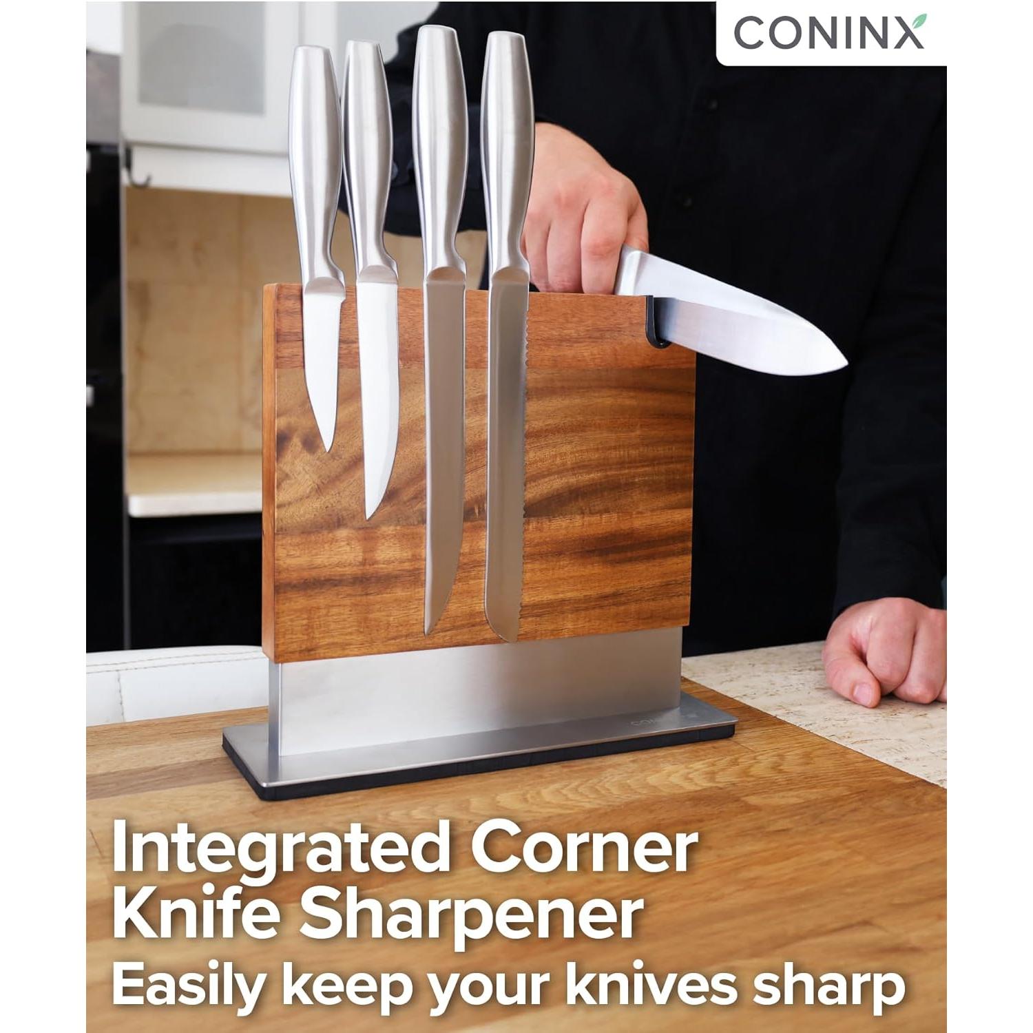Bloque Magnético para Cuchillos Coninx Doble Cara con Afilador