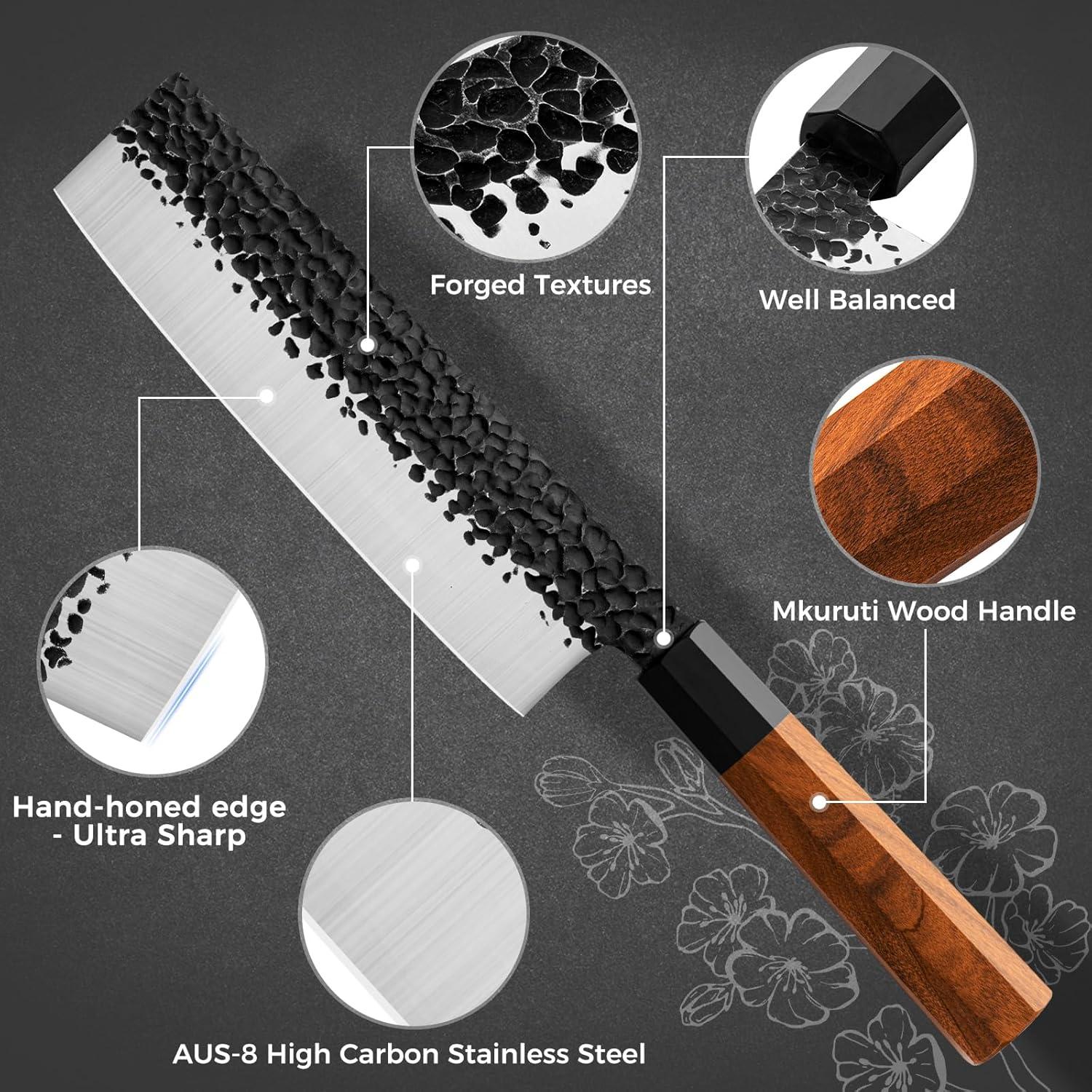 Cuchillo Nakiri 25.4 cm RASSE de acero inoxidable AUS-8