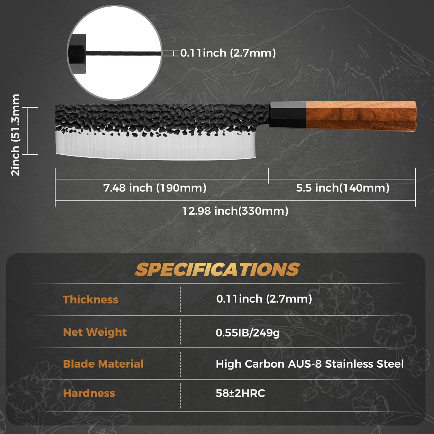 Cuchillo Nakiri 25.4 cm RASSE de acero inoxidable AUS-8