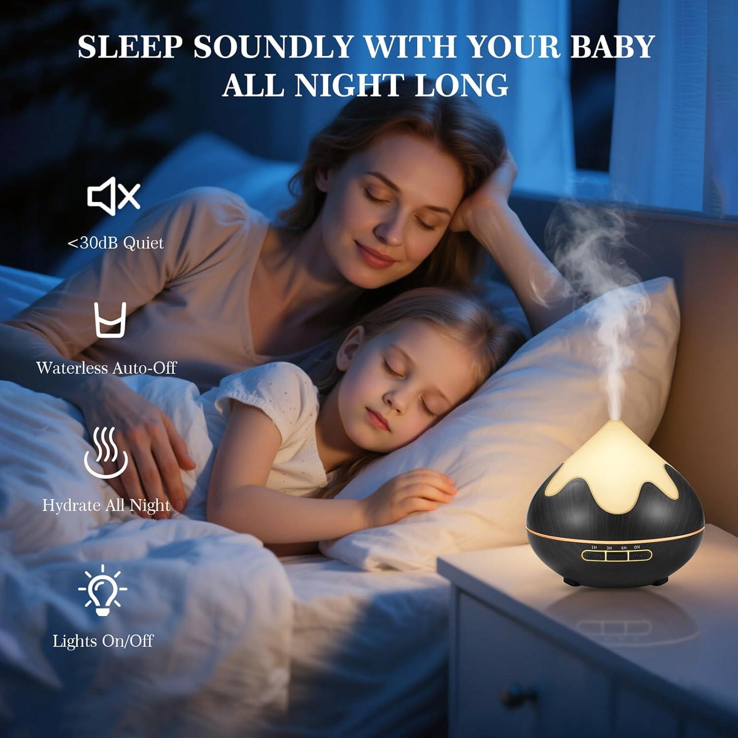 Difusor de Aromaterapia GLOXA 500ml Control Remoto Negro