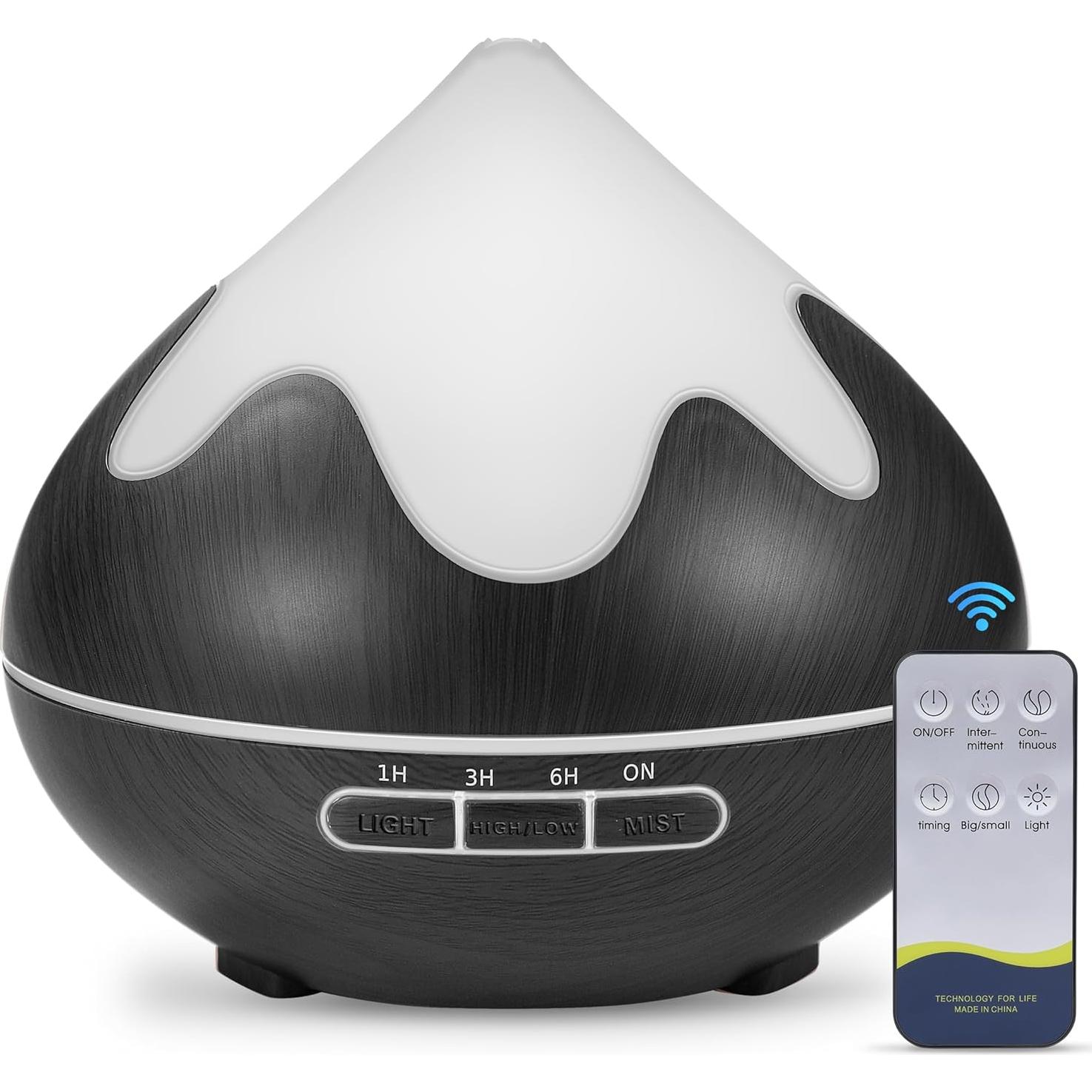 Difusor de Aromaterapia GLOXA 500ml Control Remoto Negro