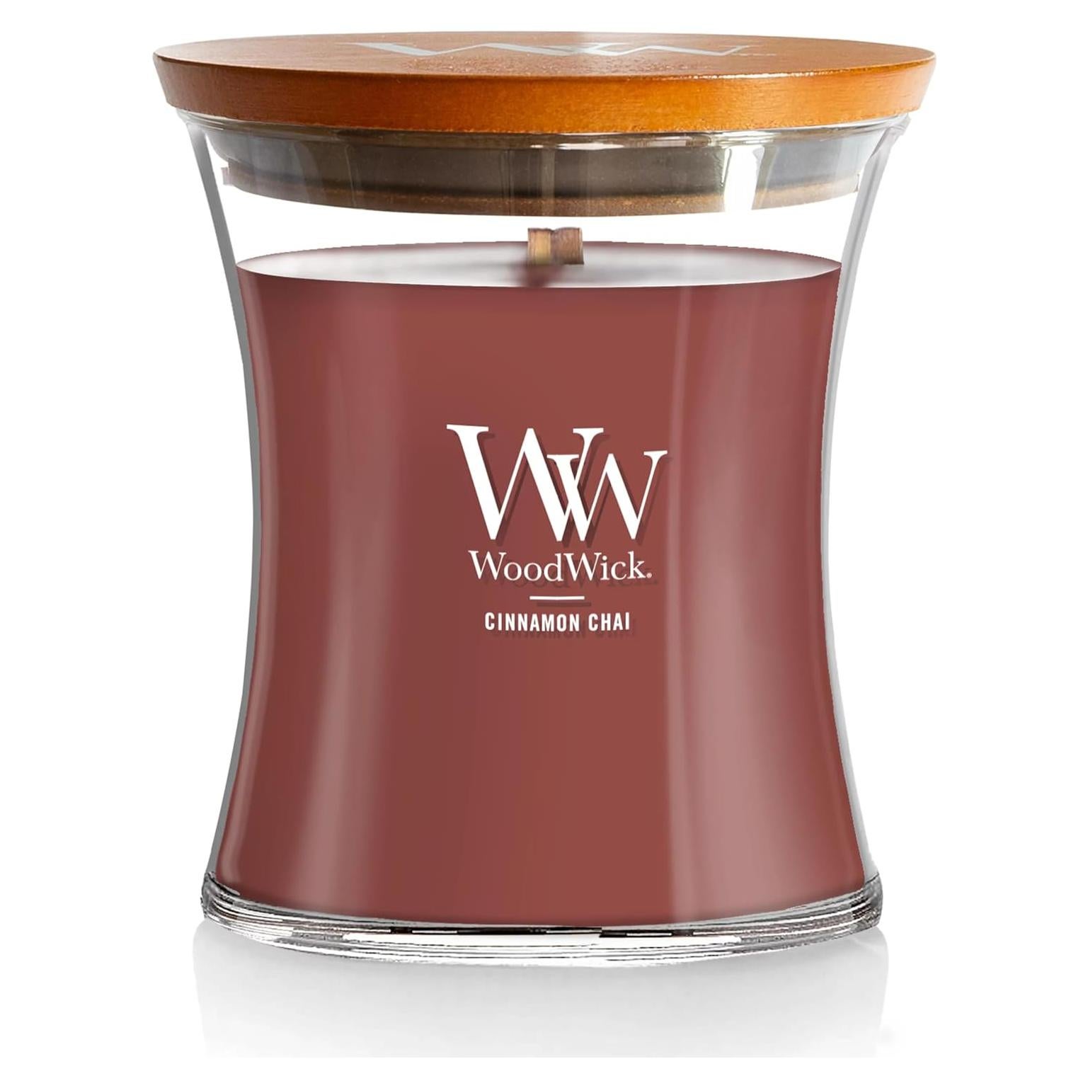 Vela de Hora de Arena Mediana WoodWick Canela Chai 283.5g