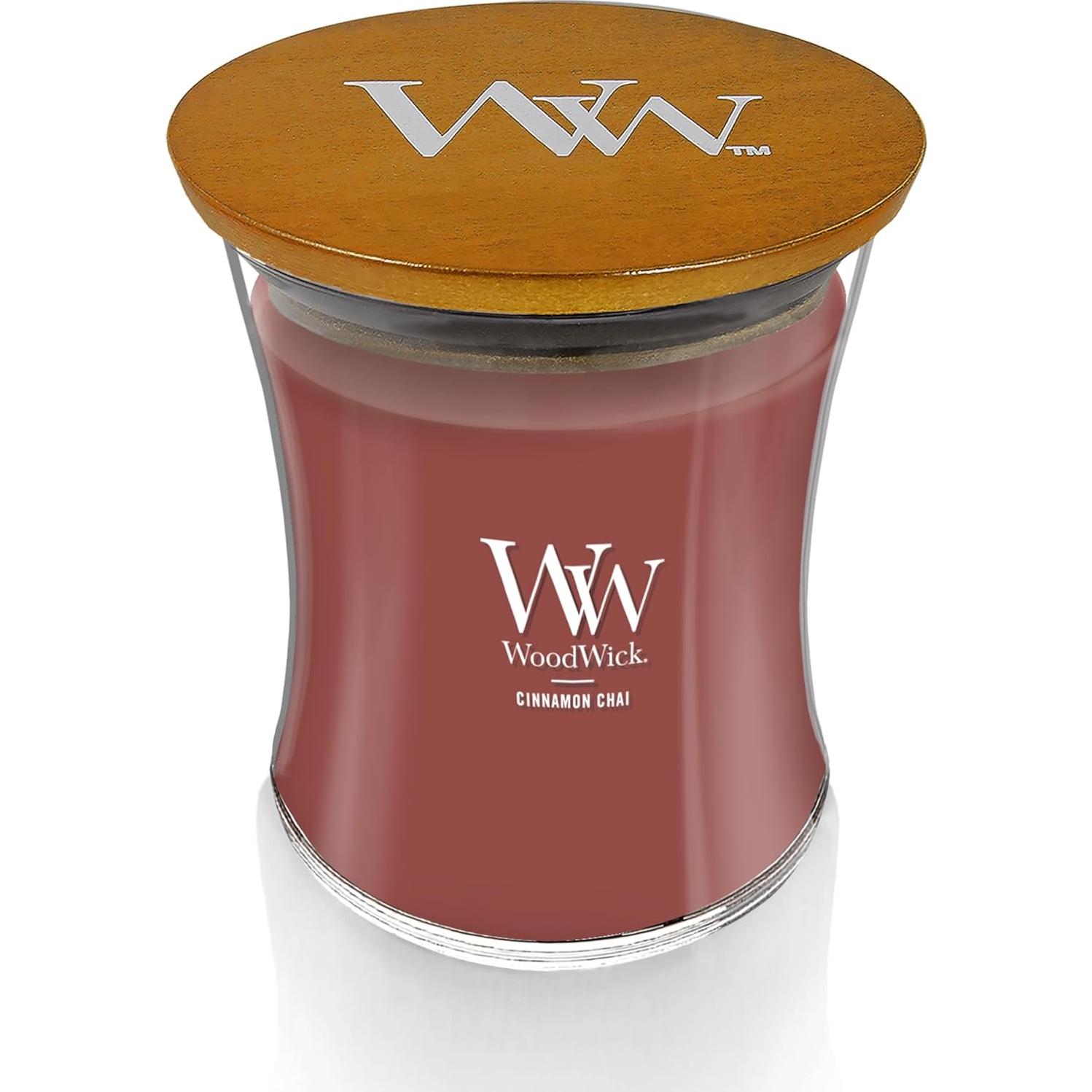 Vela de Hora de Arena Mediana WoodWick Canela Chai 283.5g